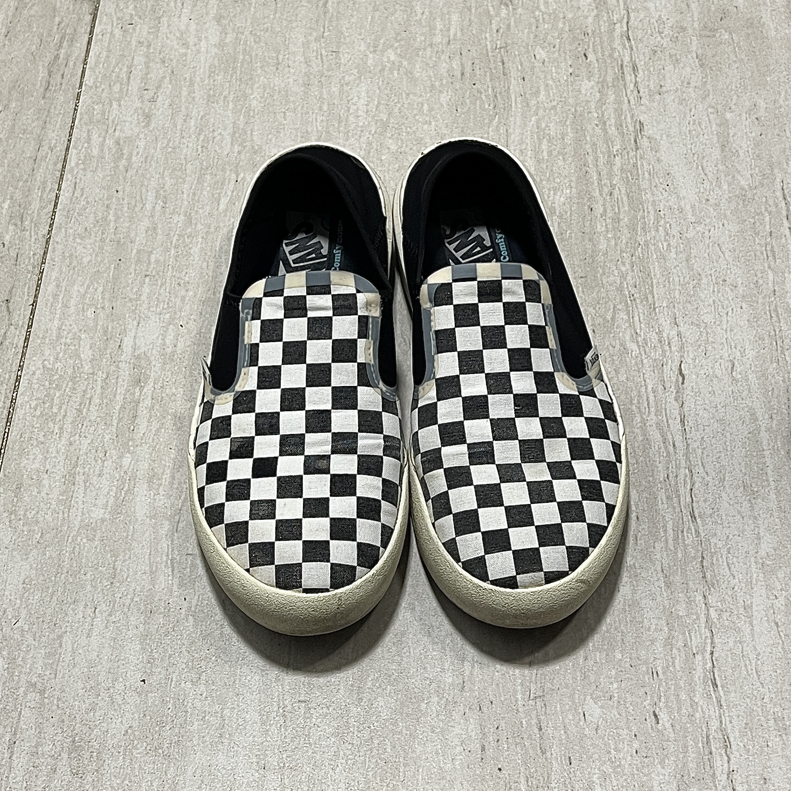 Vans Checkerboard Comfycush One Black 착용 스타일