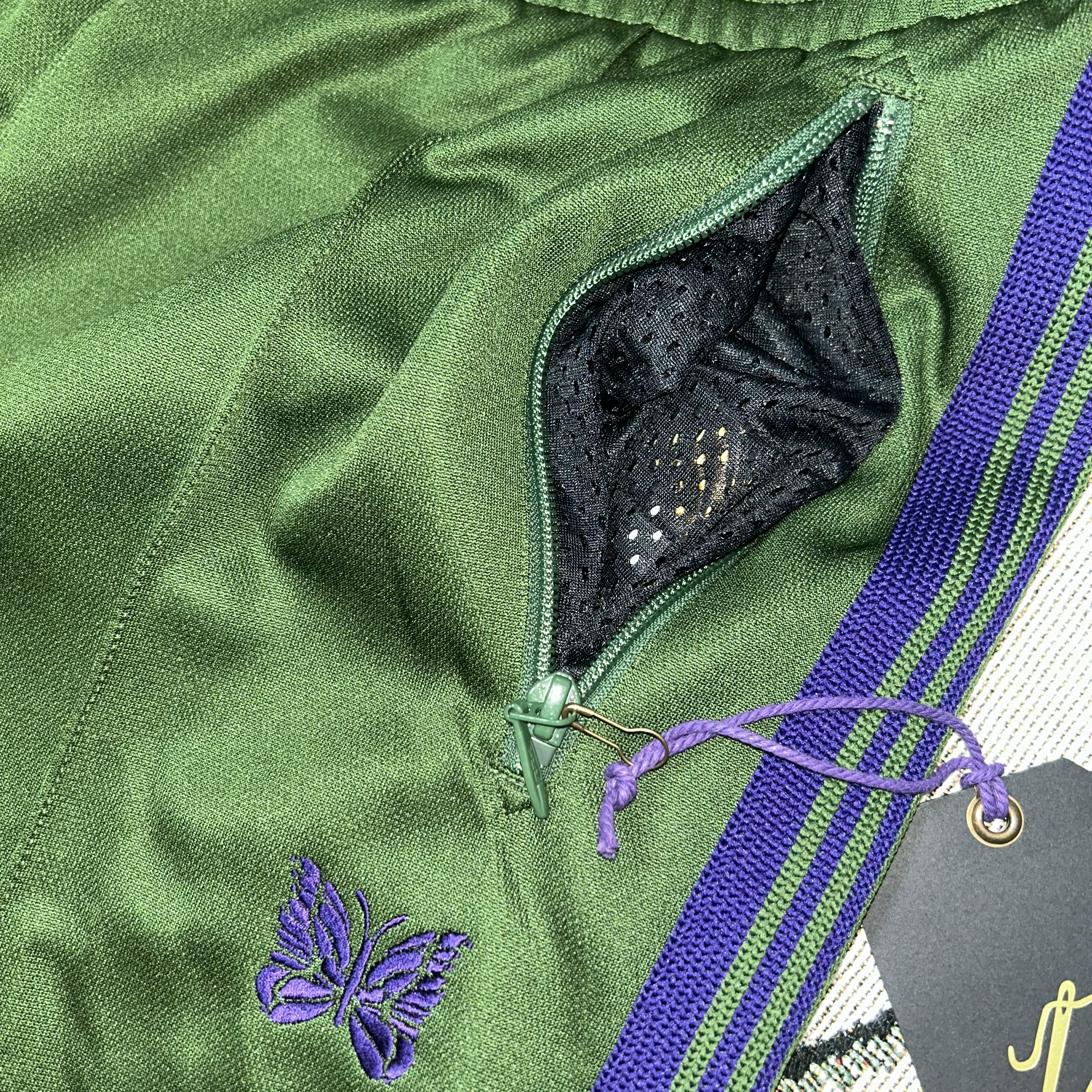 Needles Boot-Cut Track Pants Poly Smooth Ivy Green 착용 스타일 - 2