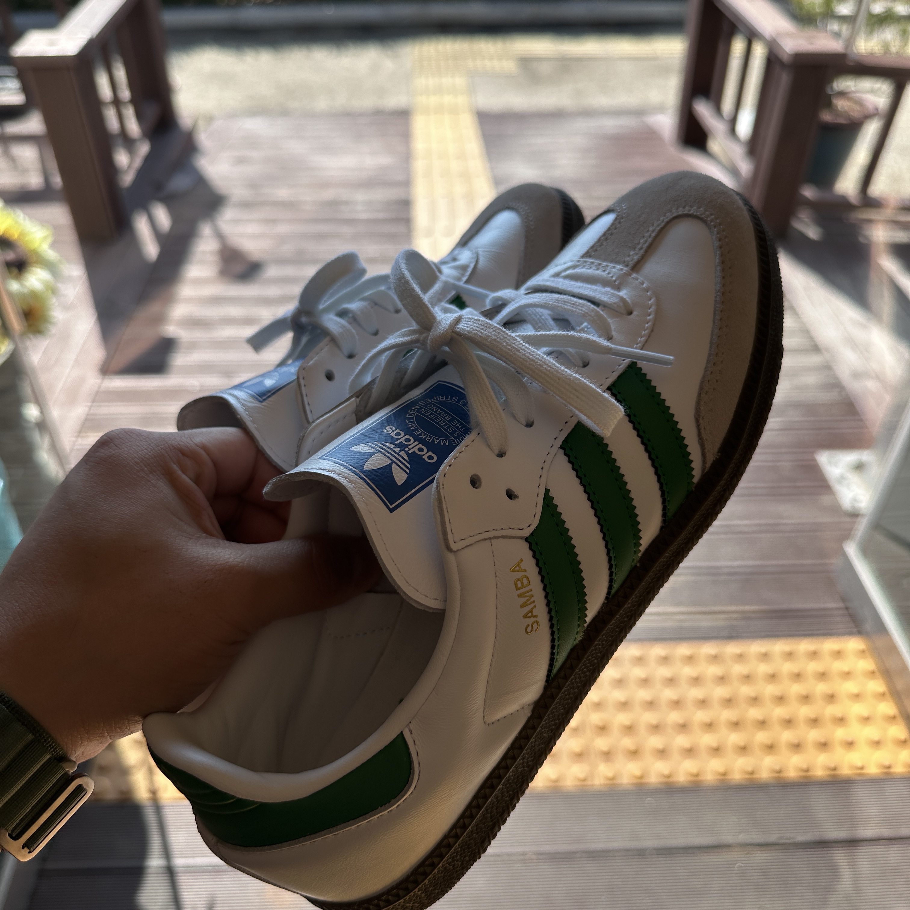 Adidas Samba OG White Green 착용 스타일