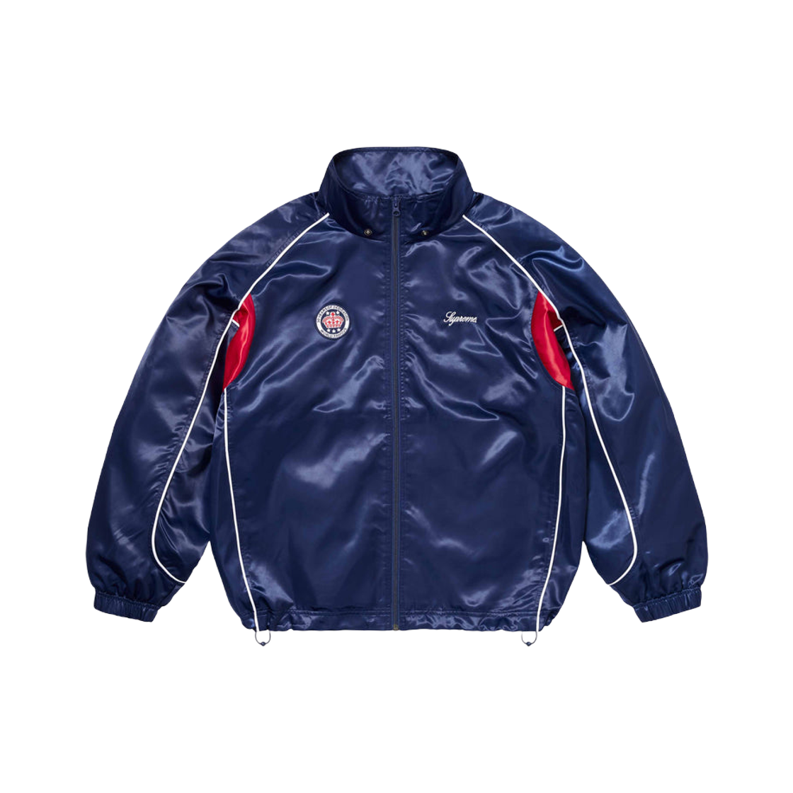 Supreme Satin Hooded Track Jacket Navy - 24SS 상세 이미지 3