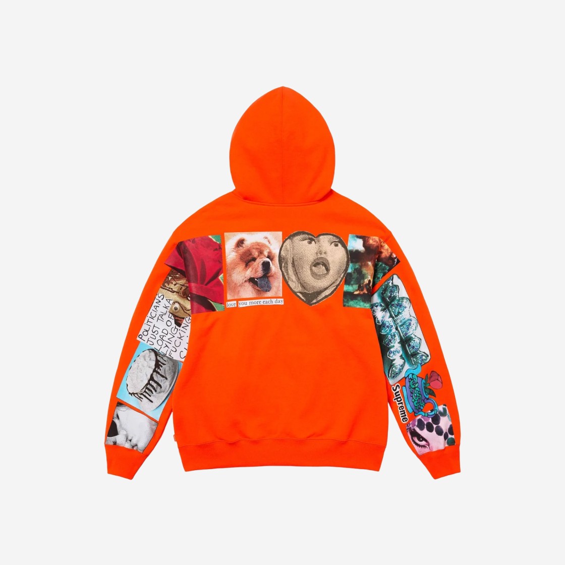 Supreme Spread Zip Up Hooded Sweatshirt Bright Orange - 24SS 상세 이미지 1