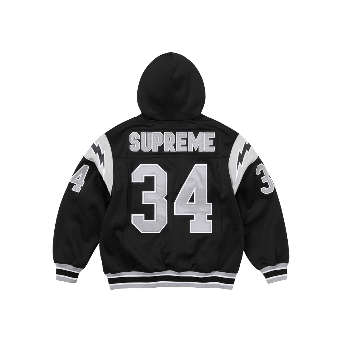 Supreme Football Zip Up Hooded Sweatshirt Black - 24SS 상세 이미지 2