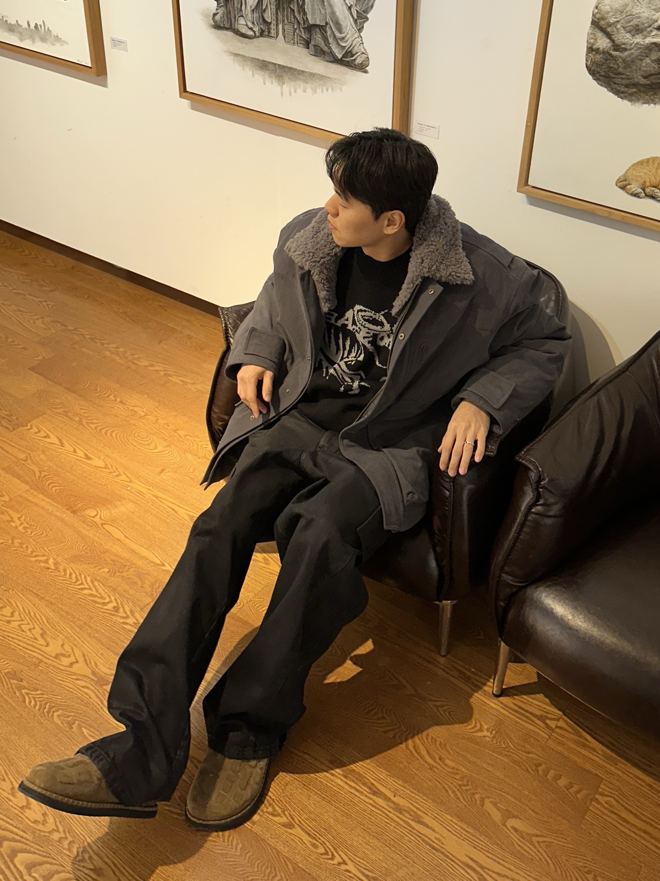 Kinchi x Yiyae Bone Mule Camel 착용 스타일