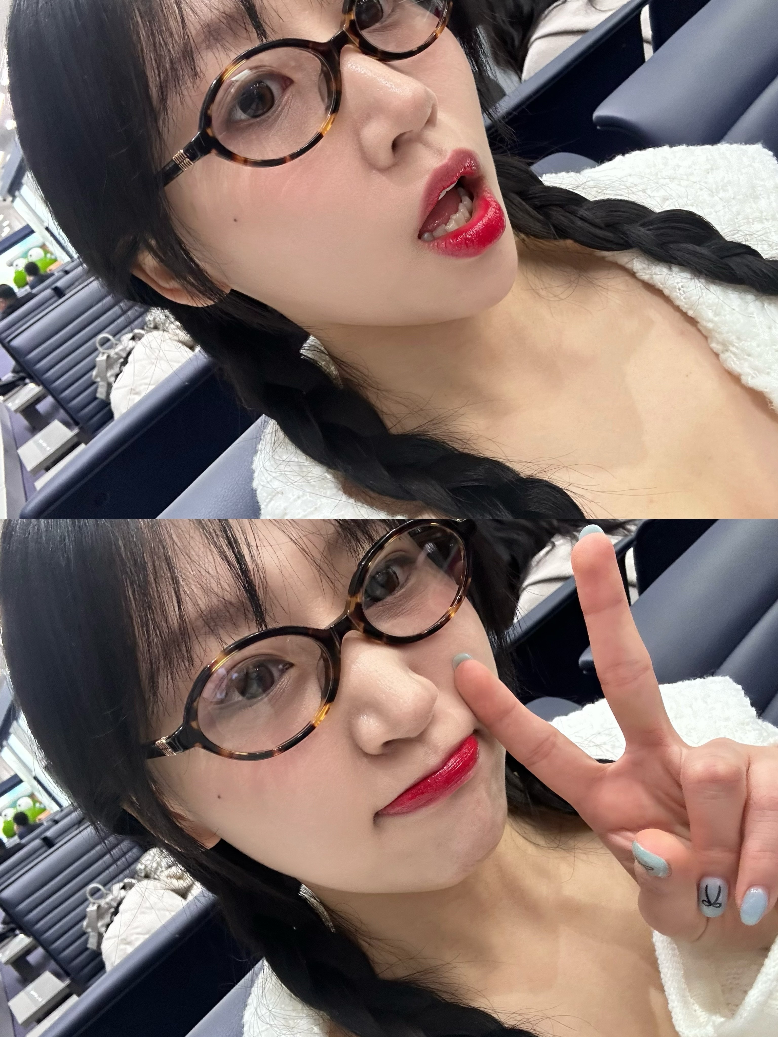 (W) Miu Miu Regard Sunglasses Blue Lenses Honey Tortoiseshell Acetate Standard fit 착용 스타일 - 1