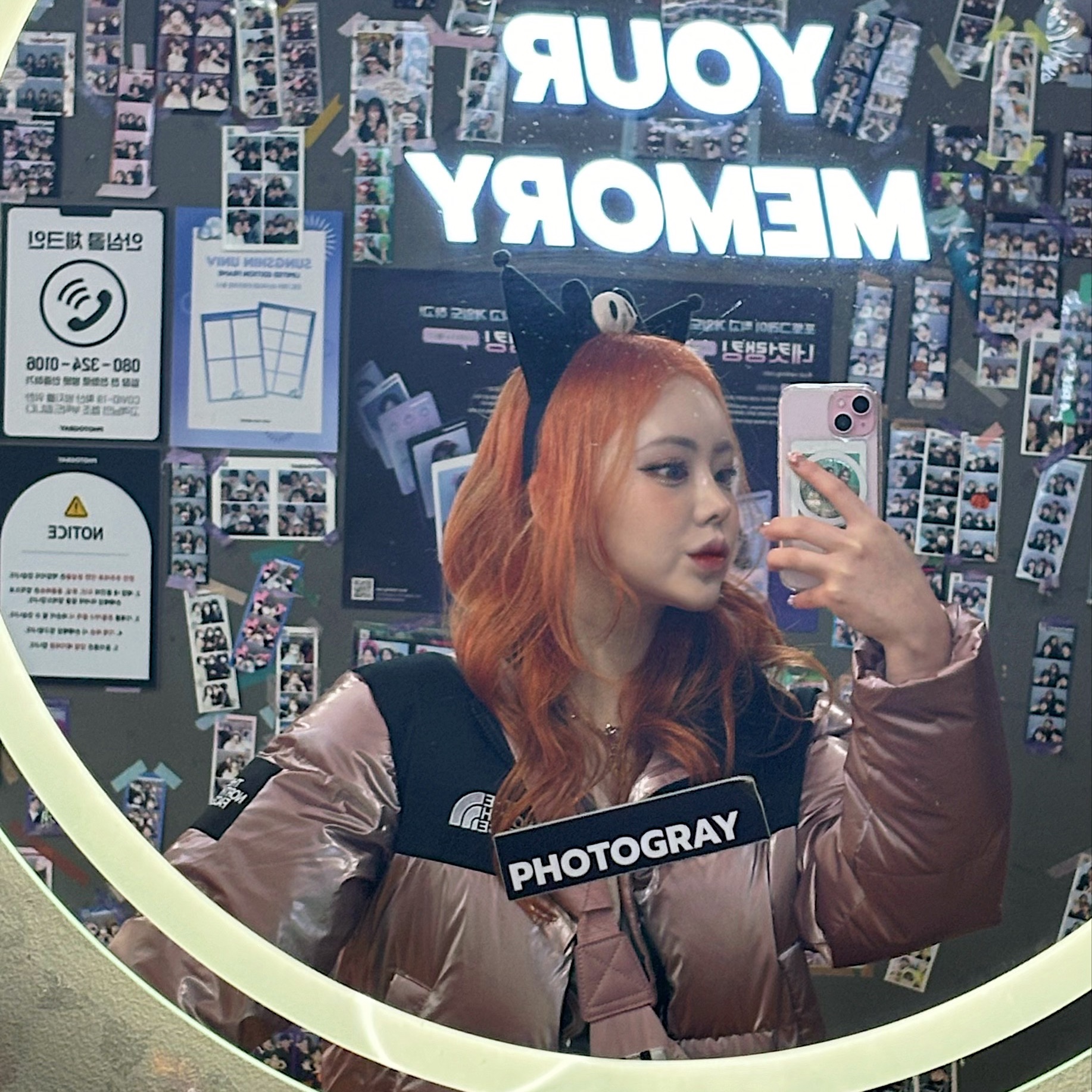 (W) The North Face White Label Novelty Nuptse Down Jacket SE Pink 착용 스타일