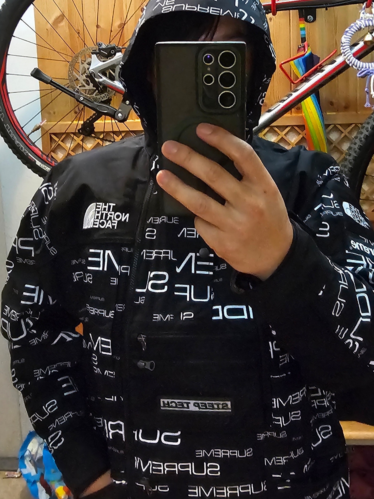 Supreme x The North Face Steep Tech Apogee Jacket Black - 21FW 착용 스타일 - 2
