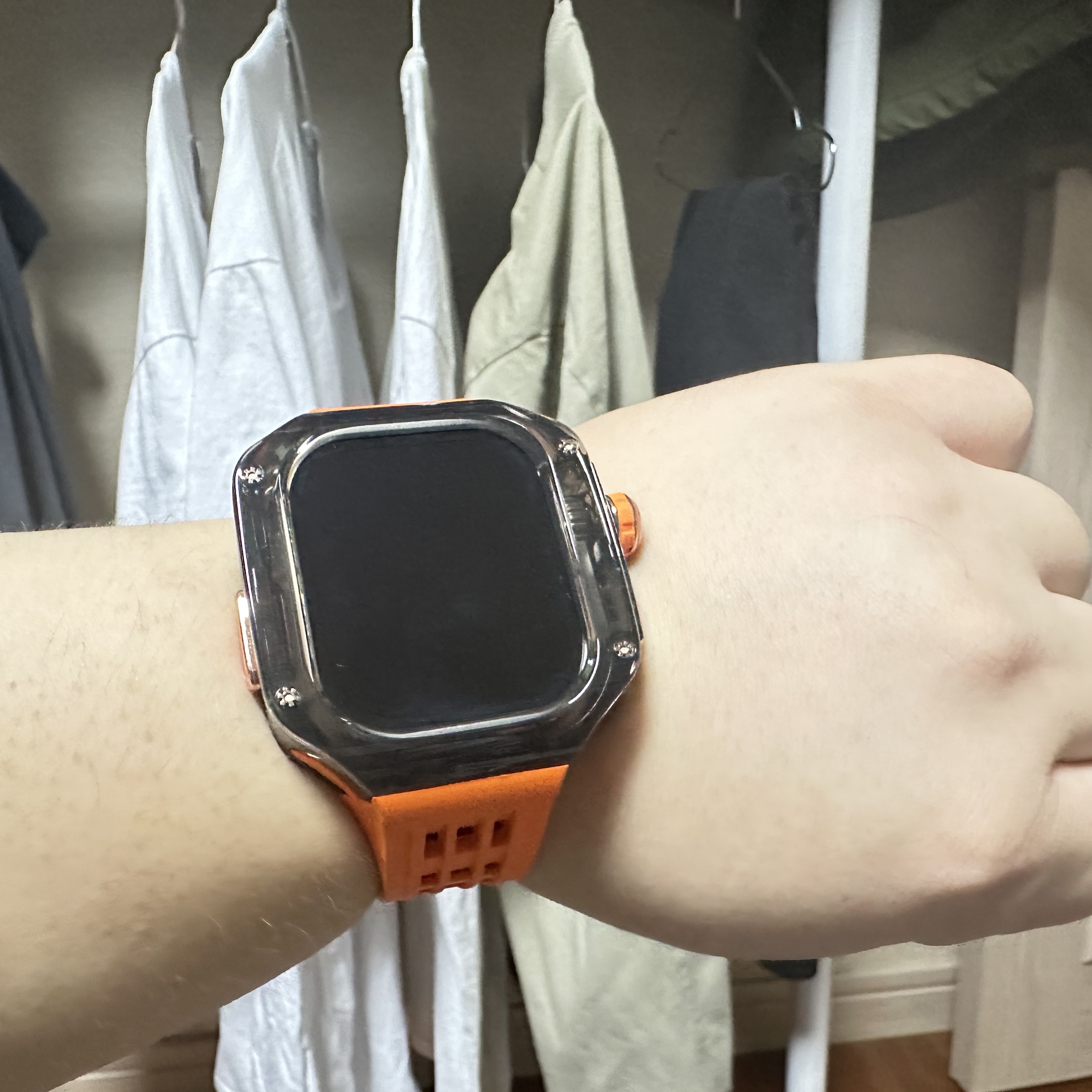 Apple Watch Ultra 49mm Titanium Case with Trail Loop S/M Blue Gray (Korean Ver.) 착용 스타일