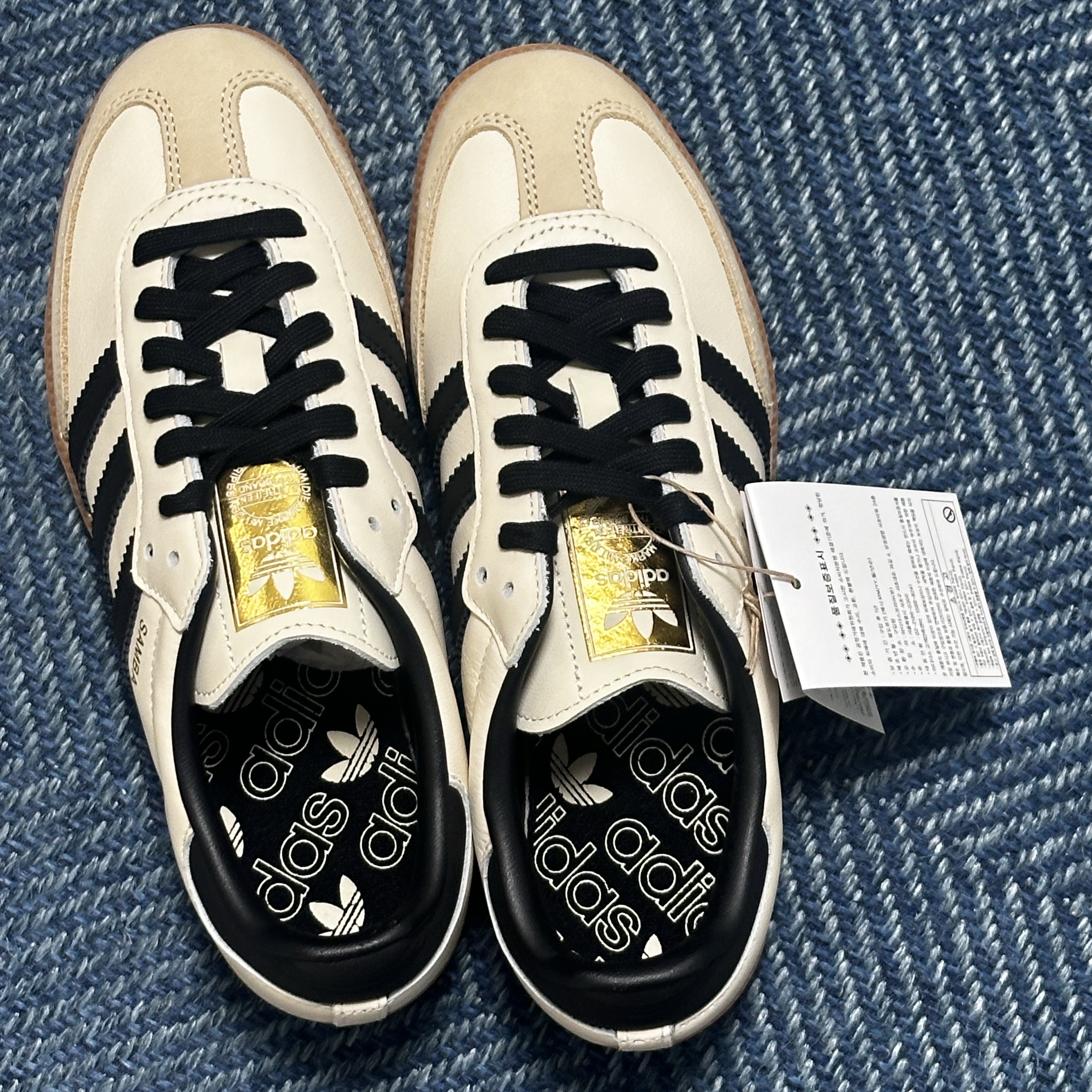 (W) Adidas Samba OG Cream White Core Black 착용 스타일