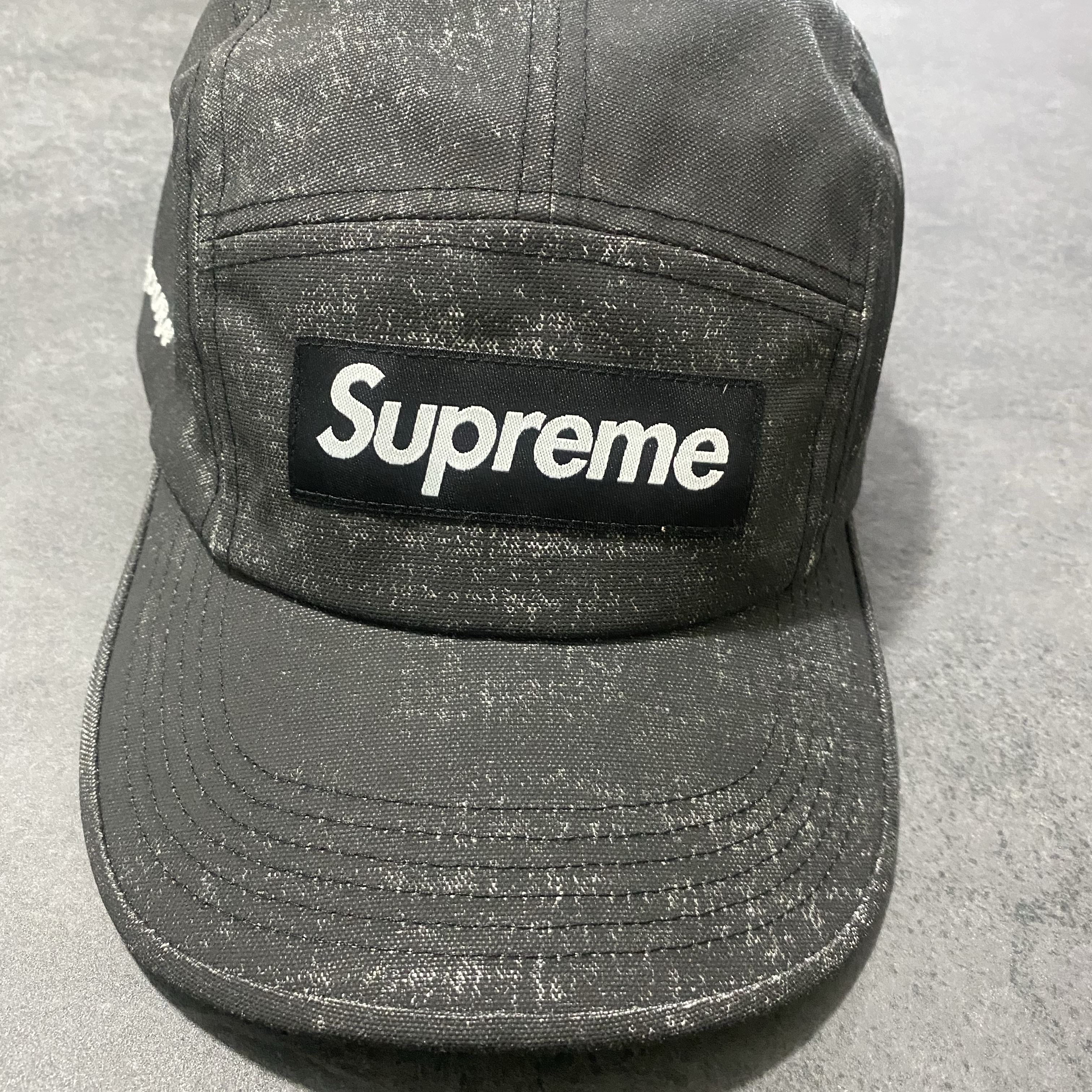 Supreme Coated Cordura Camp Cap Black - 22SS 착용 스타일