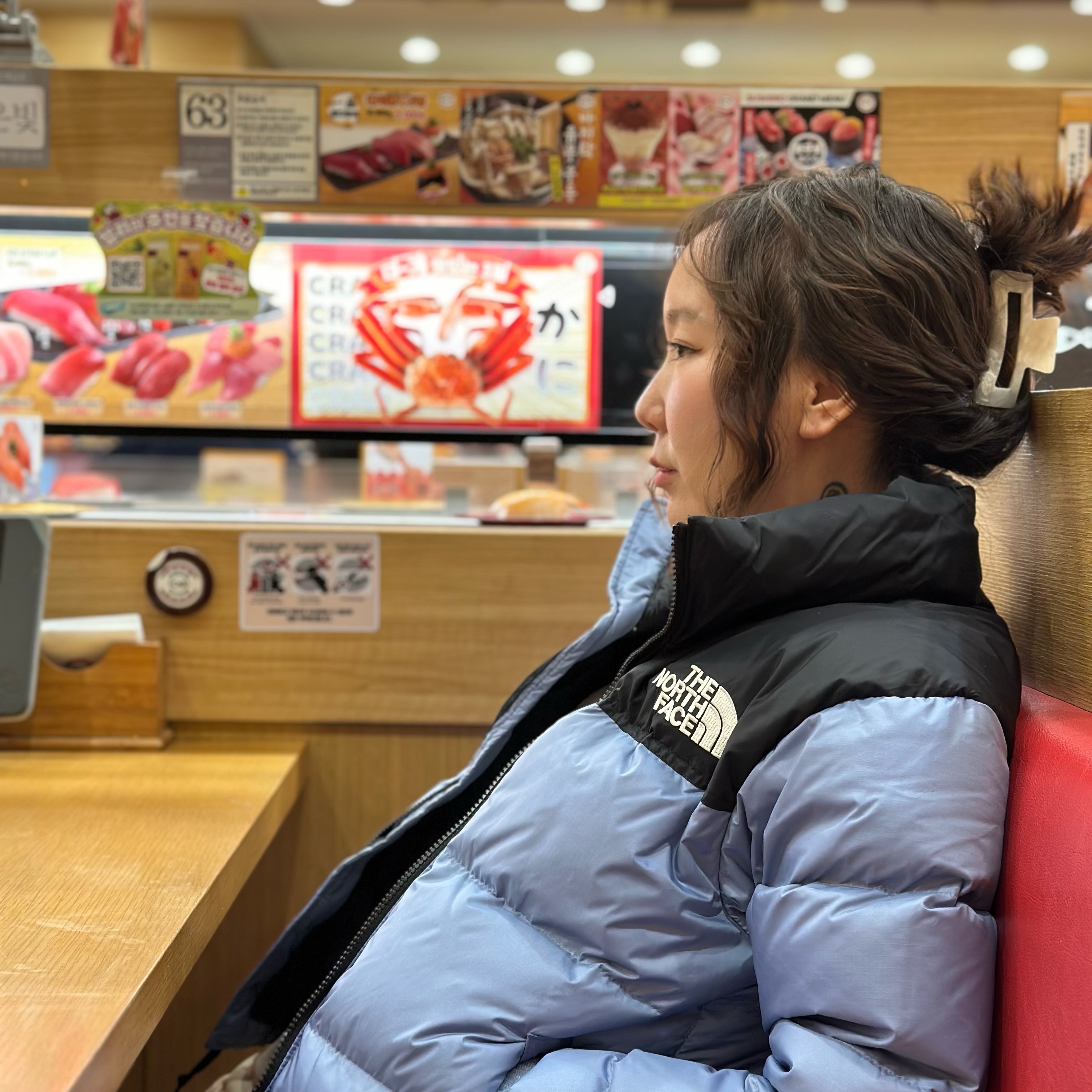 (W) The North Face 1996 Retro Nuptse Jacket Folk Blue 착용 스타일