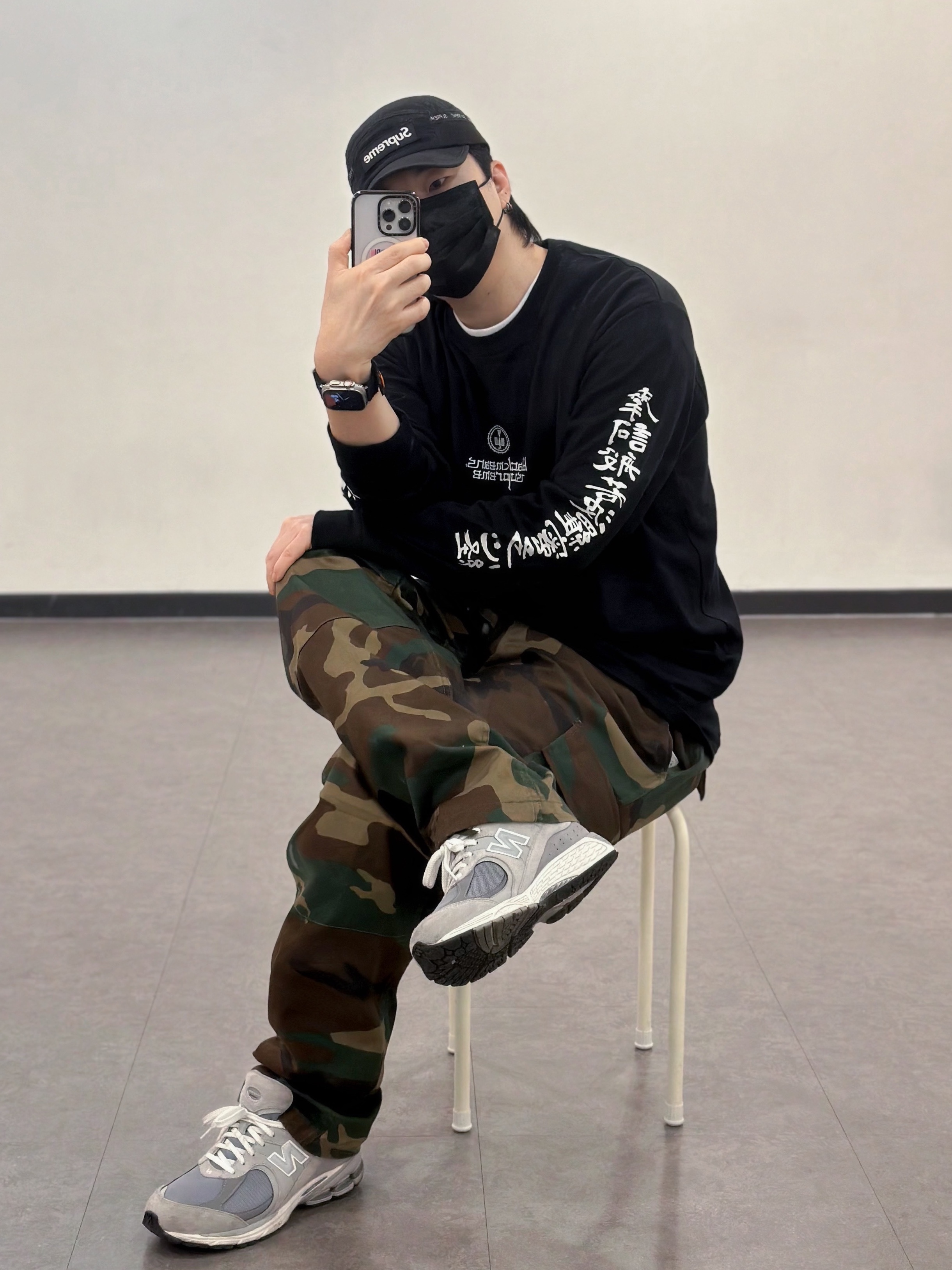 Supreme x Blackmeans L/S T-Shirt Black - 23FW 착용 스타일 - 1