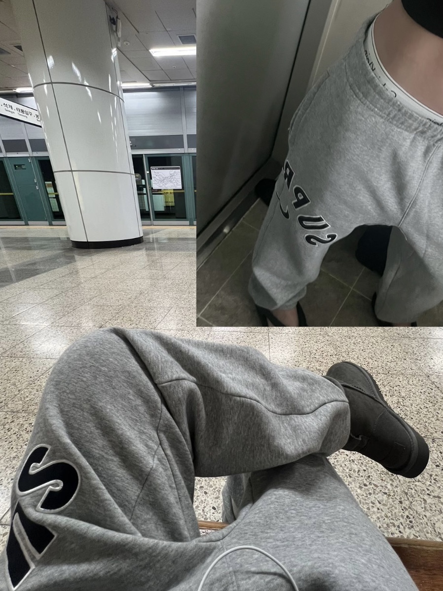(W) UGG Classic Mini II Boots Grey, Supreme x Nike Arc Sweatpants Heather Grey - 22SS 착용 스타일 - 9