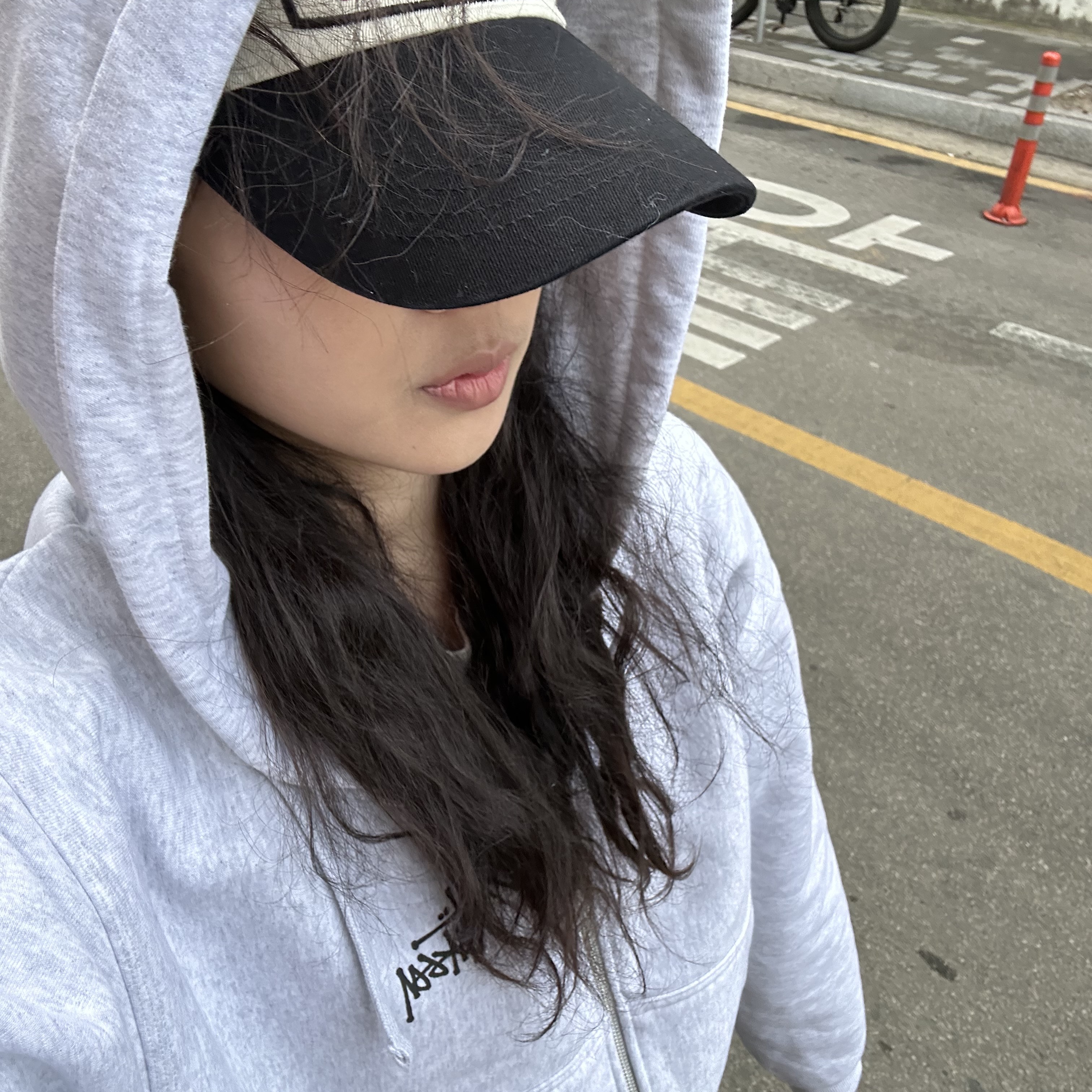 Stussy Basic Stussy Zip Hoodie Ash Heather 2023 착용 스타일 - 1