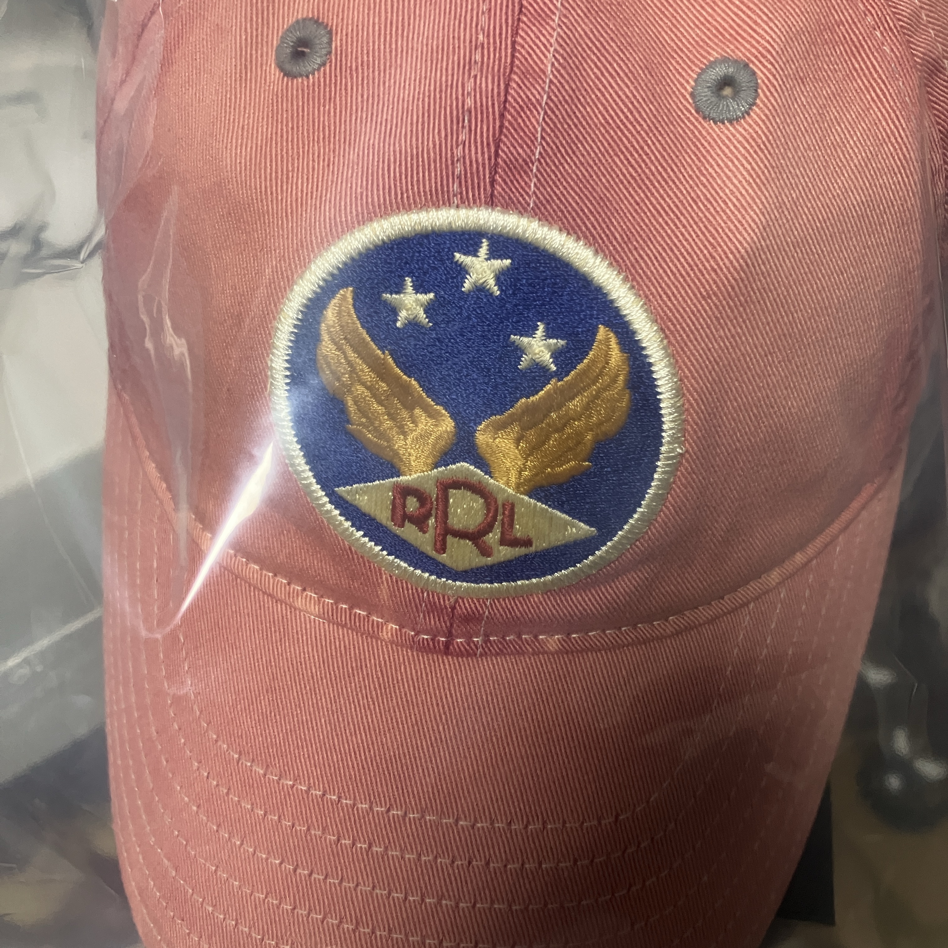 Double RL Garment Dyeing Twill Ball Cap Red 착용 스타일