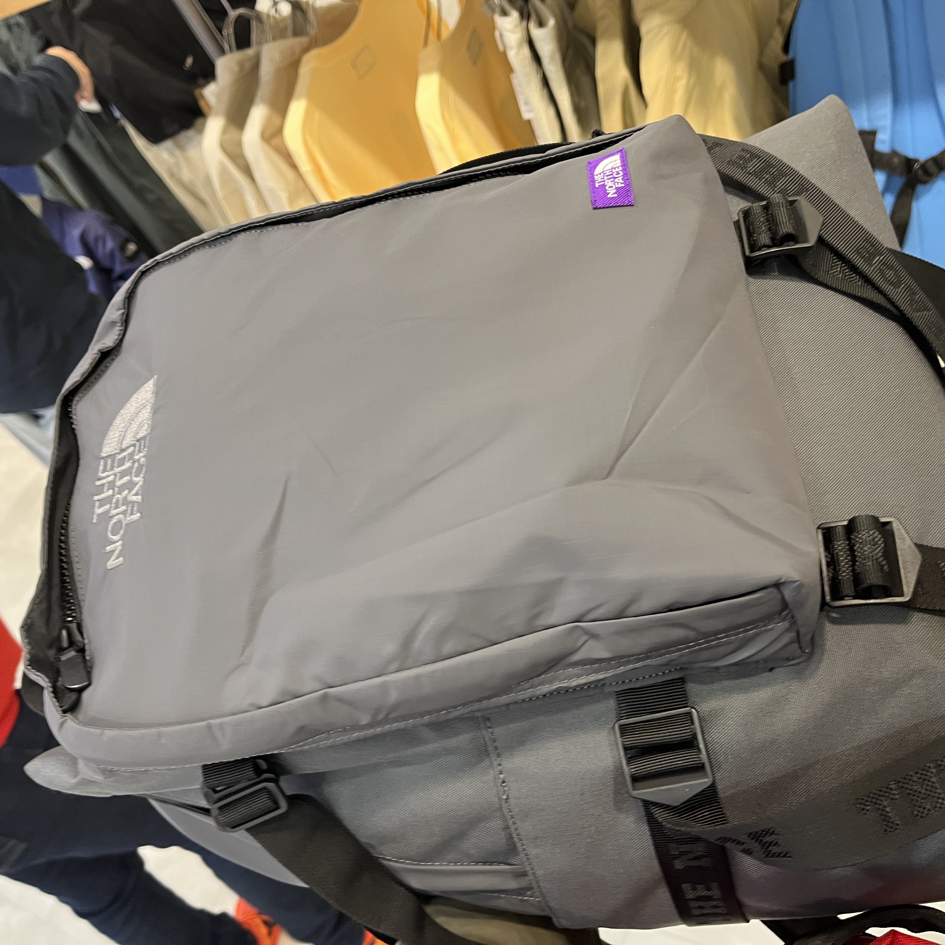The North Face Purple Label Cordura Nylon Day Pack Asphalt Gray 착용 스타일