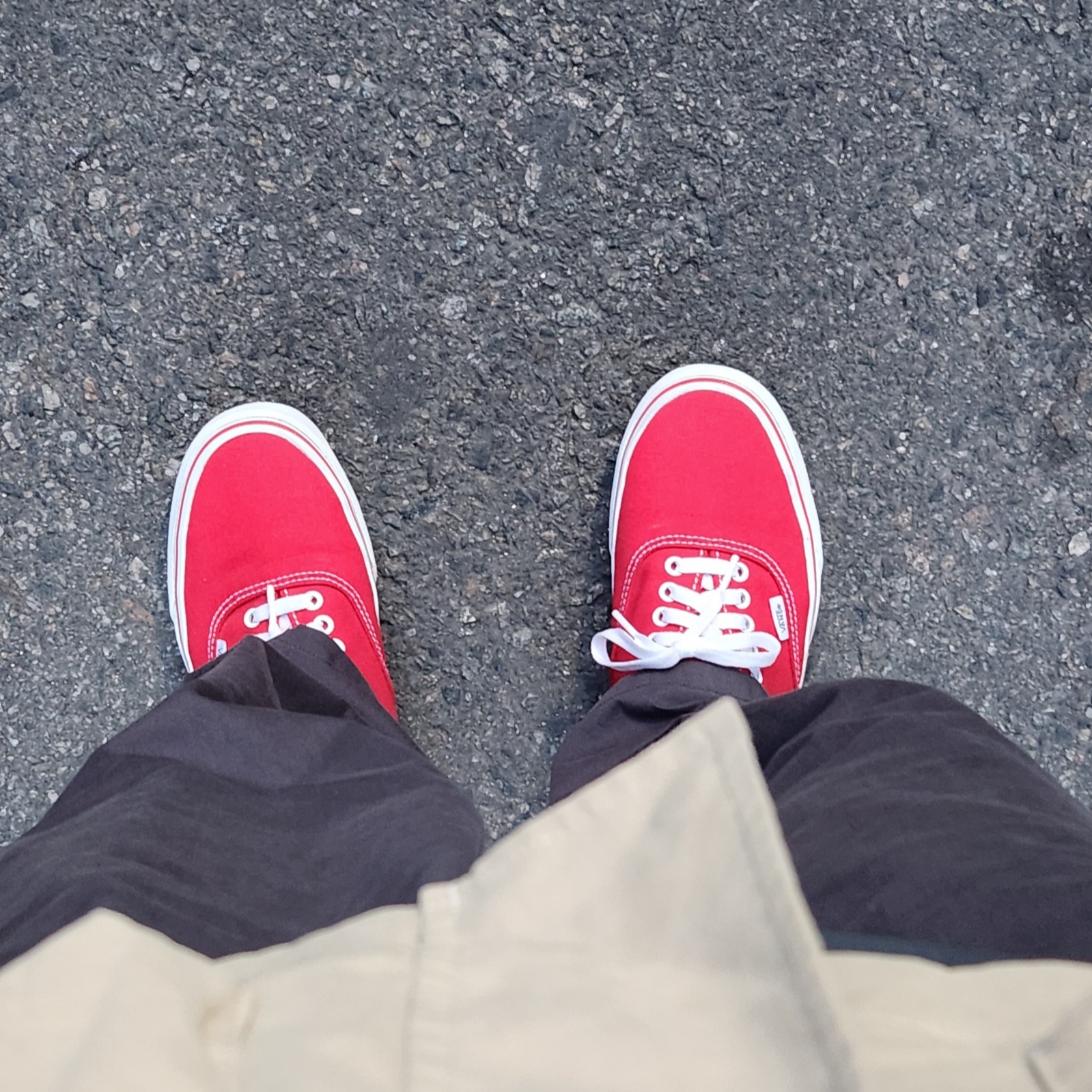 Vans Authentic Red 착용 스타일