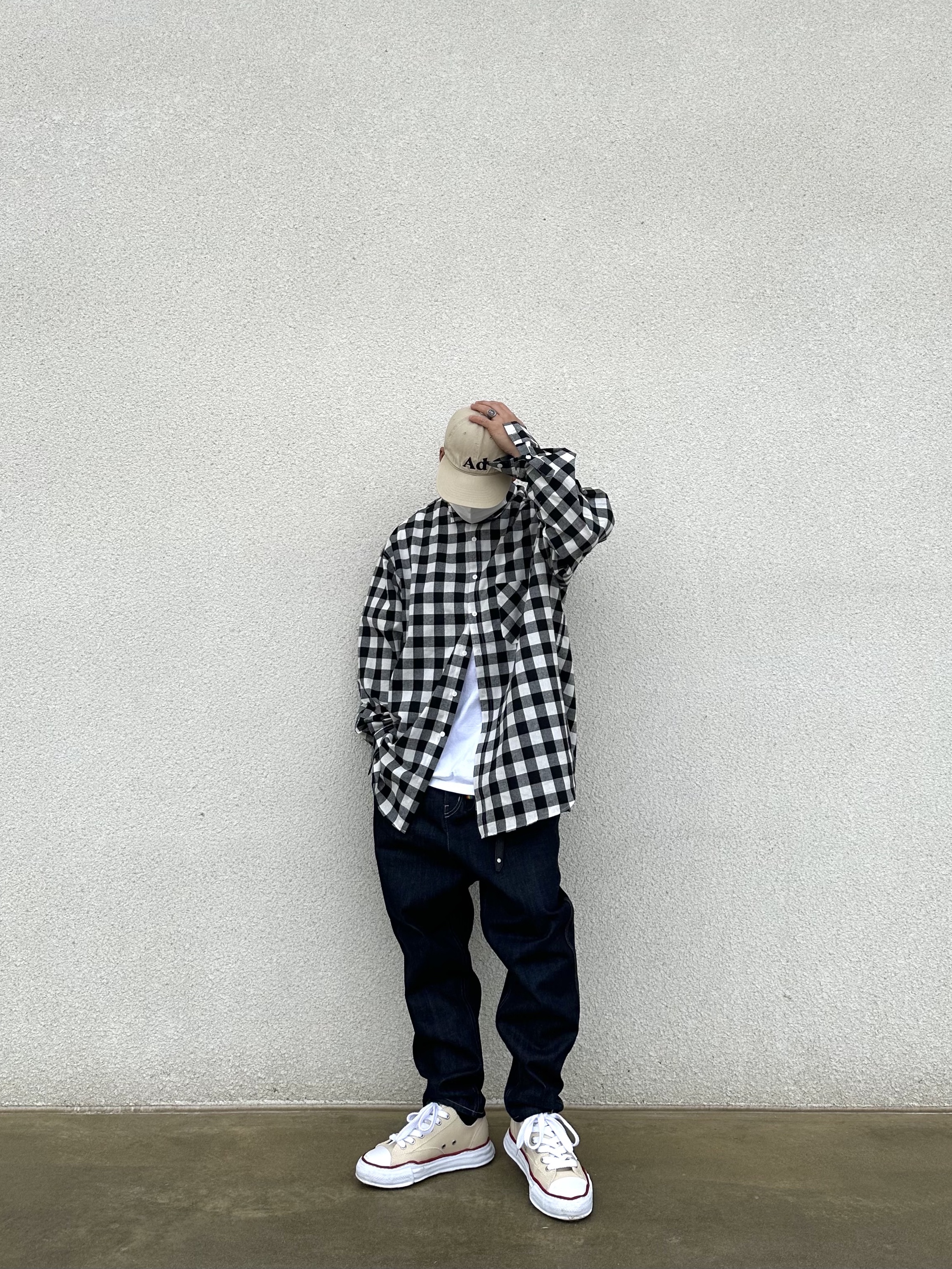 Maison Mihara Yasuhiro Peterson OG Sole Canvas Low-top Sneakers Natural 착용 스타일