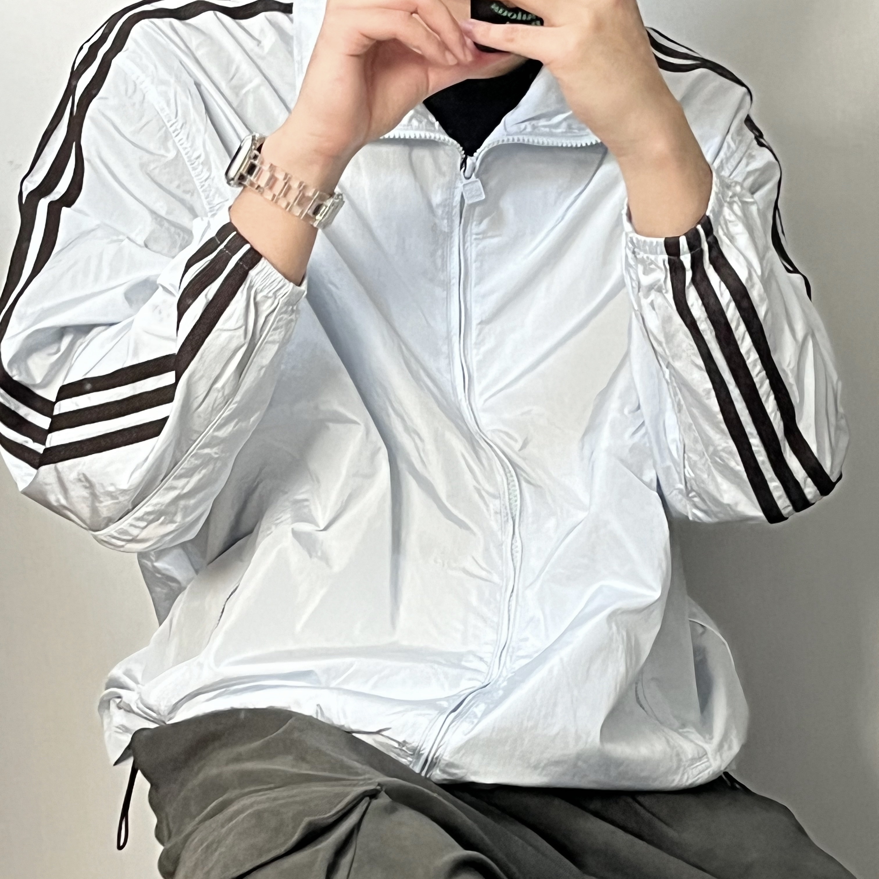 Adidas x Wales Bonner Statement Nylon Track Top Blue Tint - US Sizing 착용 스타일 - 2