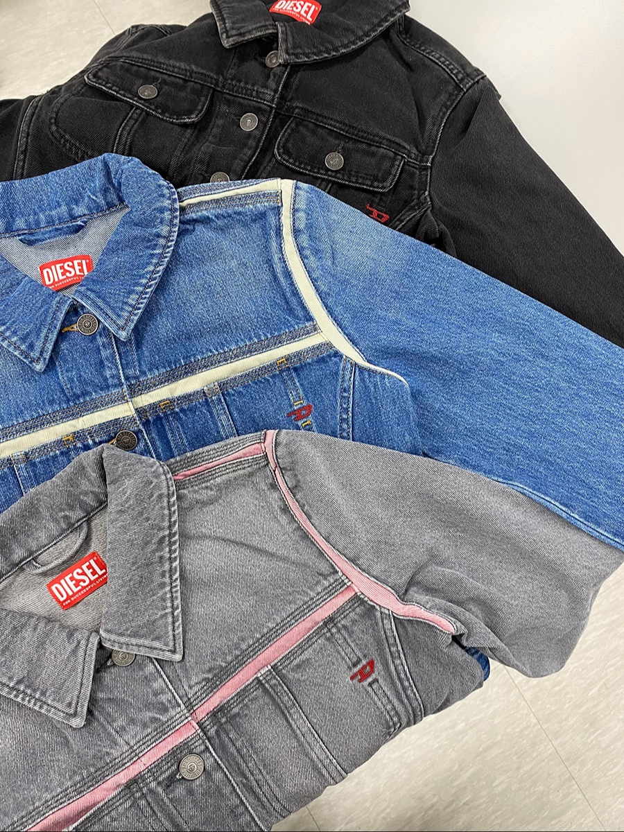 (W) Diesel De-Slimmy-Sp1 Trucker Jacket Grey, (W) Diesel De-Slimmy Jacket Black Dark Grey 착용 스타일 - 1