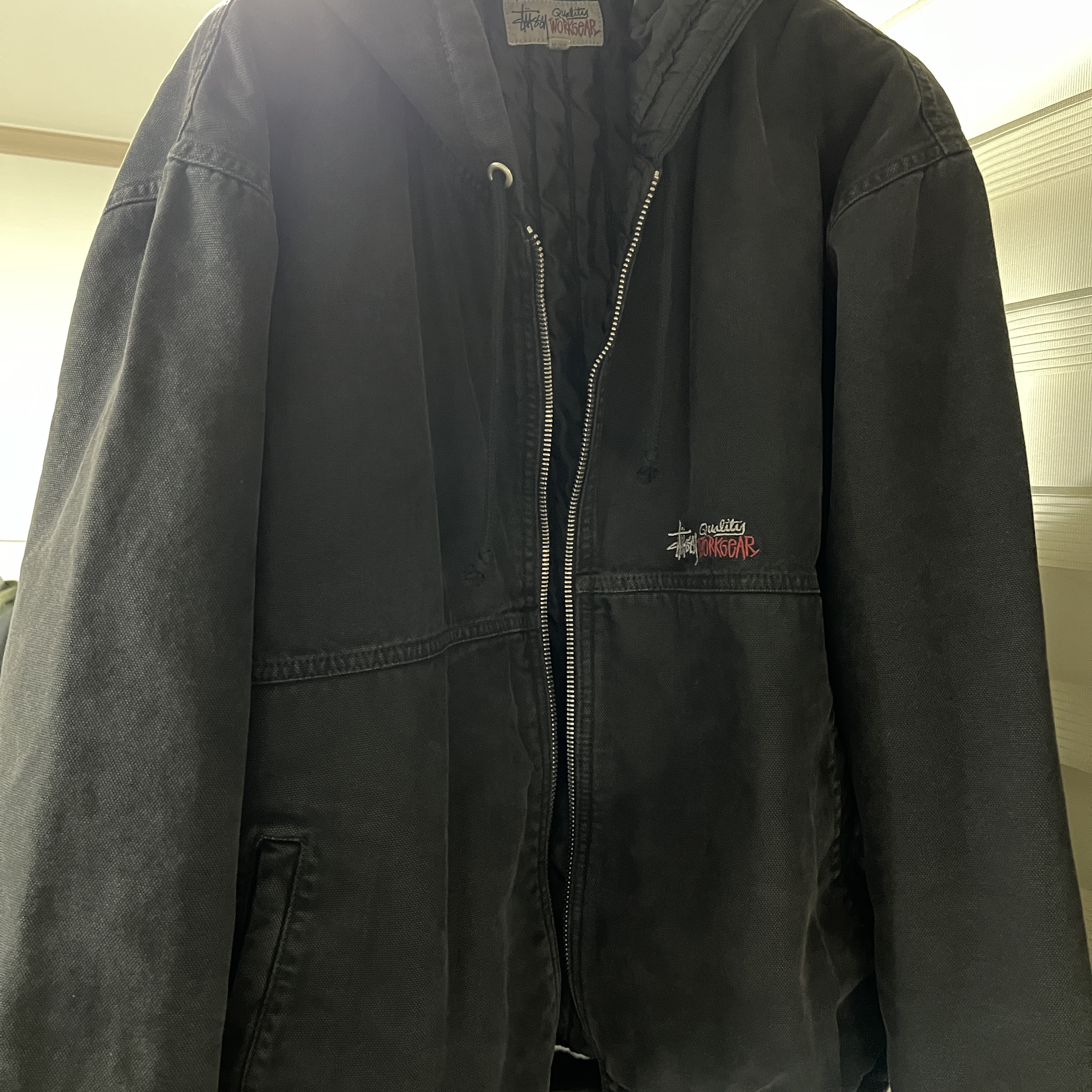 Stussy Insulated Canvas Work Jacket Black 착용 스타일