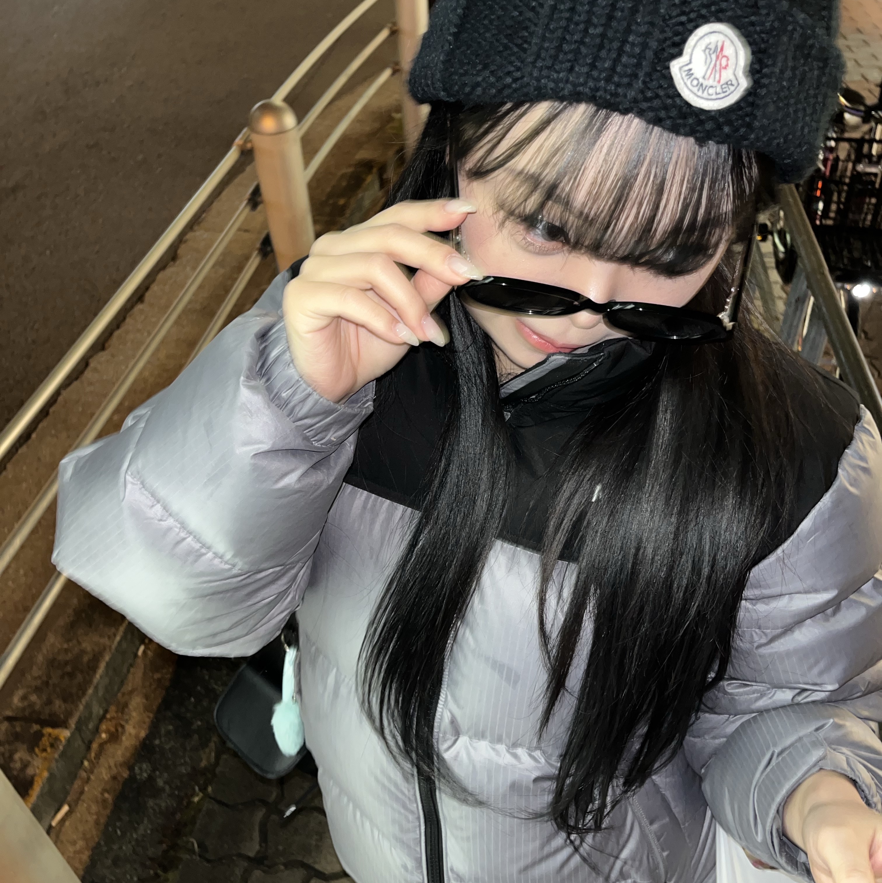 (W) Moncler Wool Beanie Black - 23FW, The North Face White Label Novelty Nuptse Down Jacket Heather Gray 착용 스타일