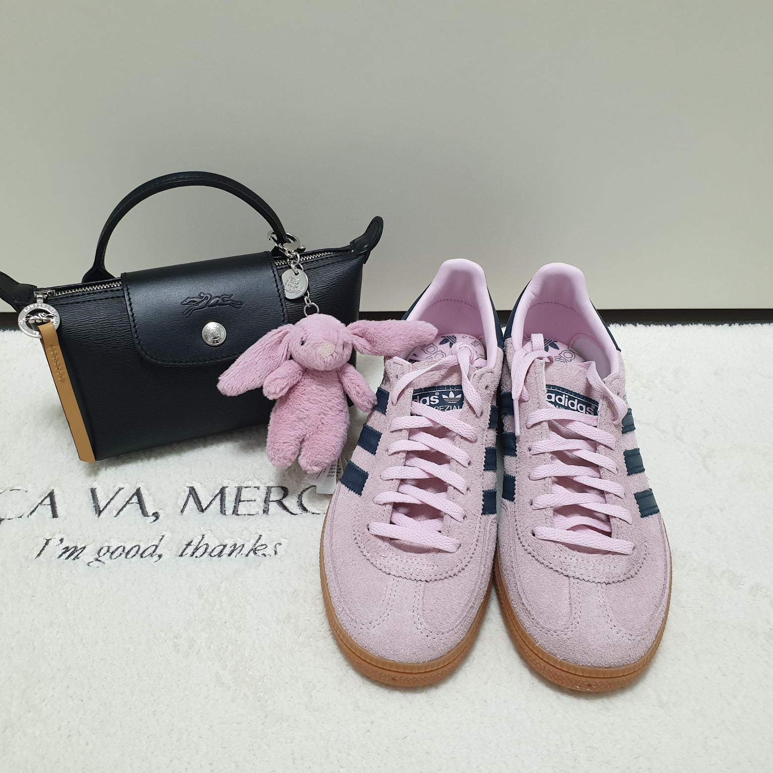 (W) Adidas Spezial Handball Clear Pink 착용 스타일 - 3