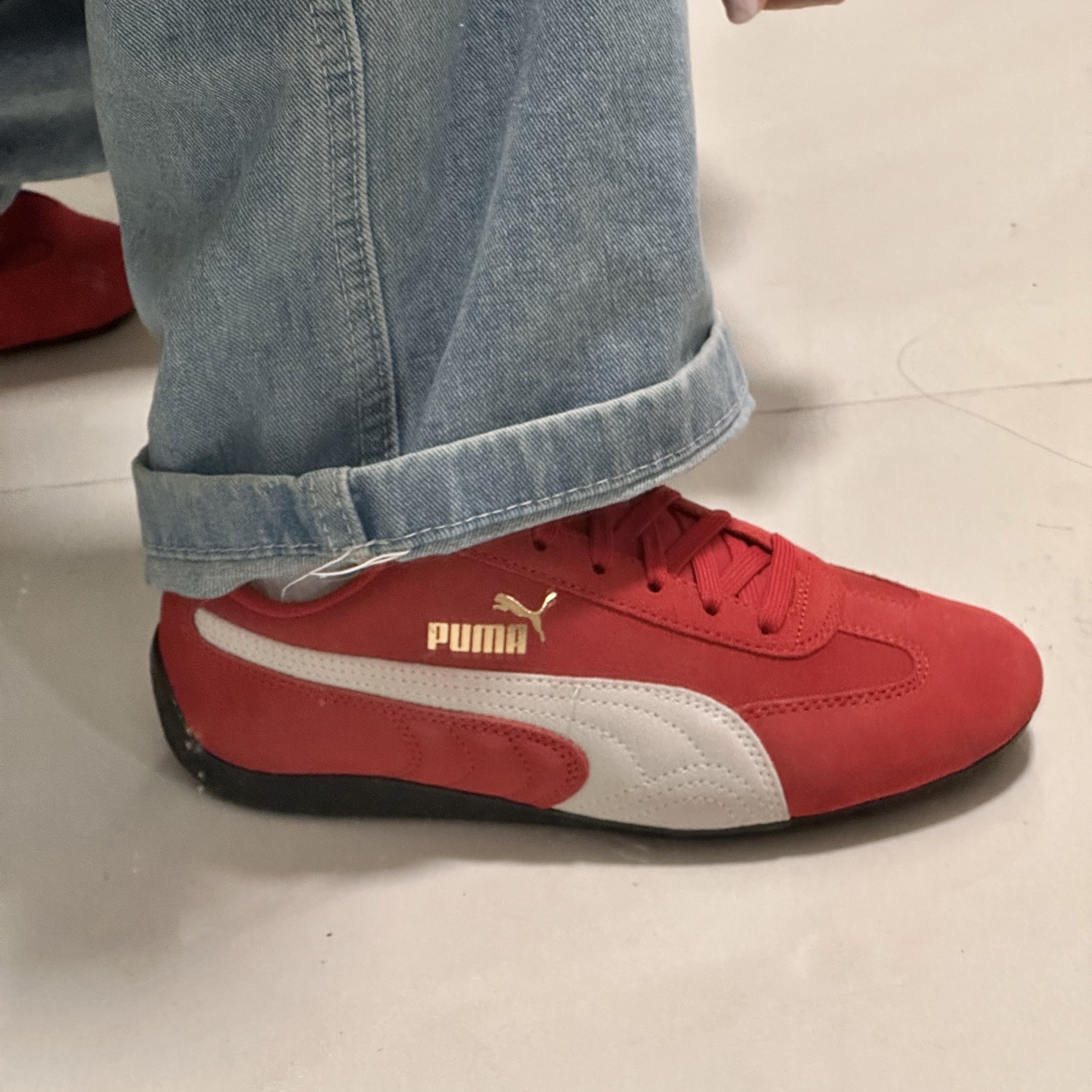 Puma Speedcat OG Sparco Ribbon Red White, CDG Round Neck School Pullover Grey 착용 스타일 - 4