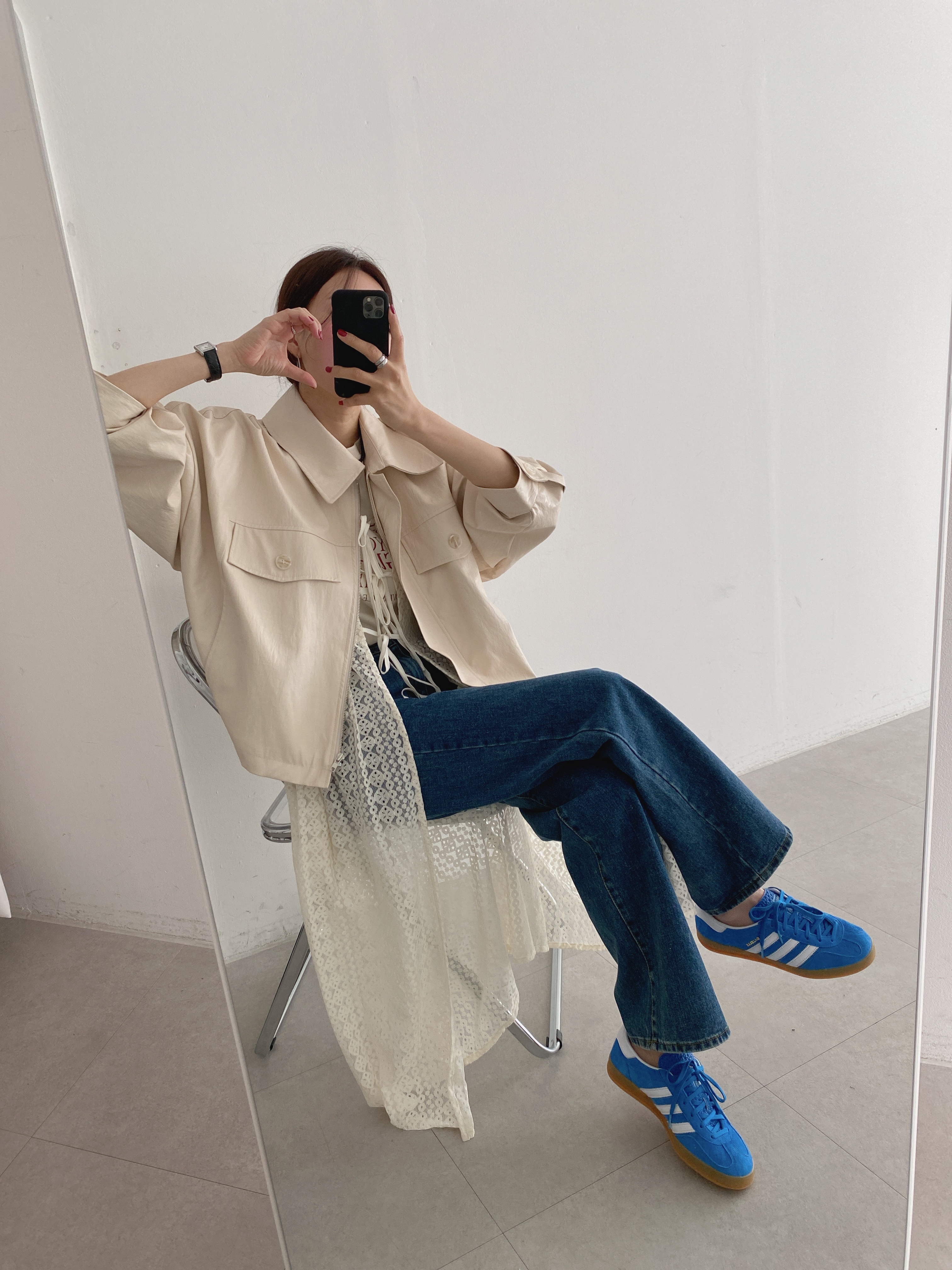 Adidas Gazelle Indoor Blue Bird 착용 스타일 - 3