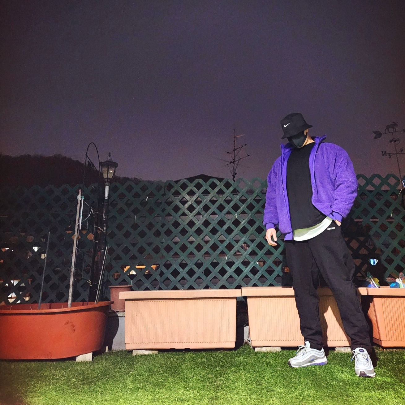 Nike Apex Swoosh Bucket Hat Black White, Nike NSW Reversible Jacket Court Purple White - Asia 착용 스타일 - 1