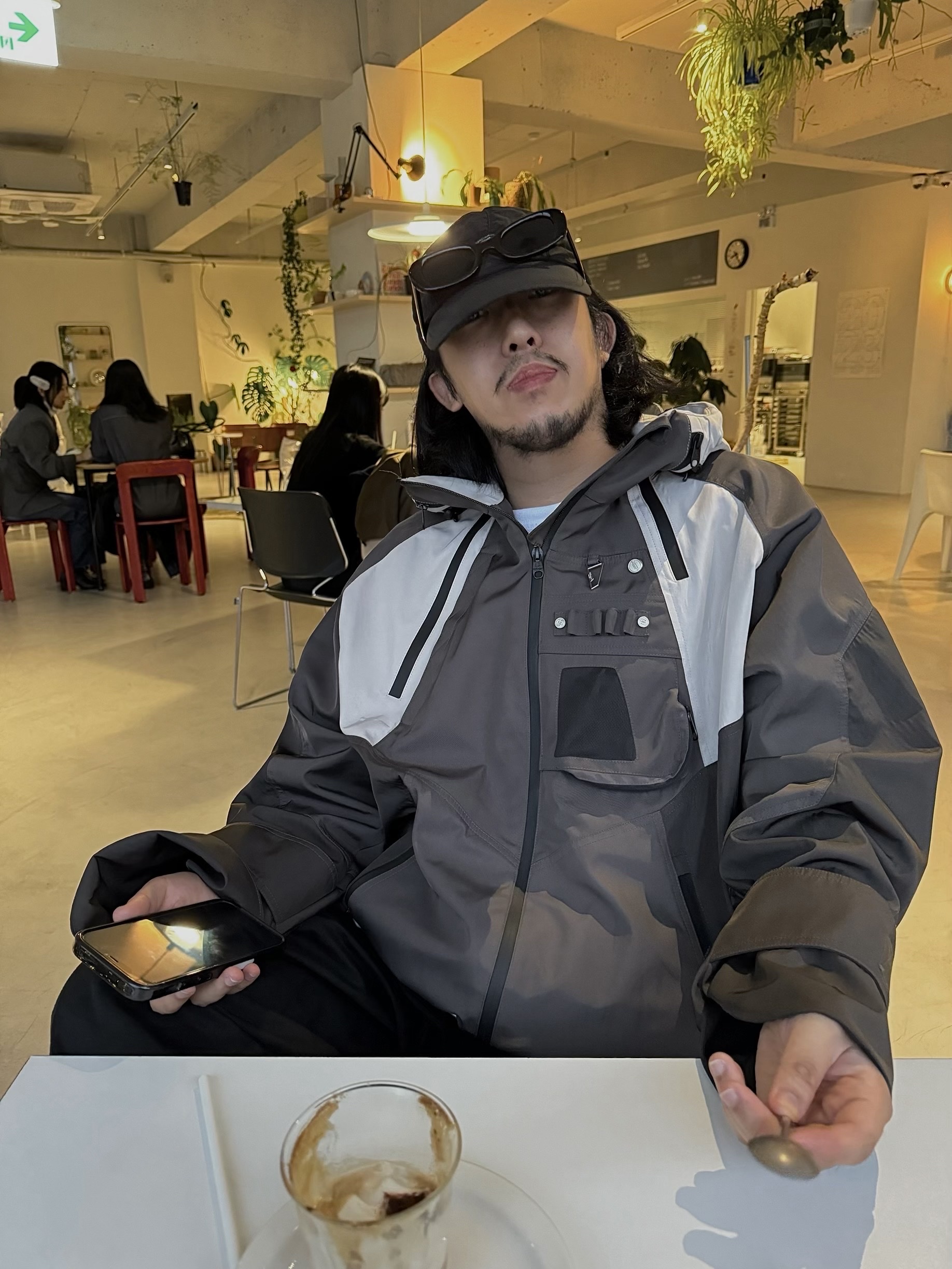 Sansan Gear Wing Cap Black - 23SS, Undermycar Kame Multi Zip Turtle Shell Parka Driftwood - 22FW 착용 스타일 - 3