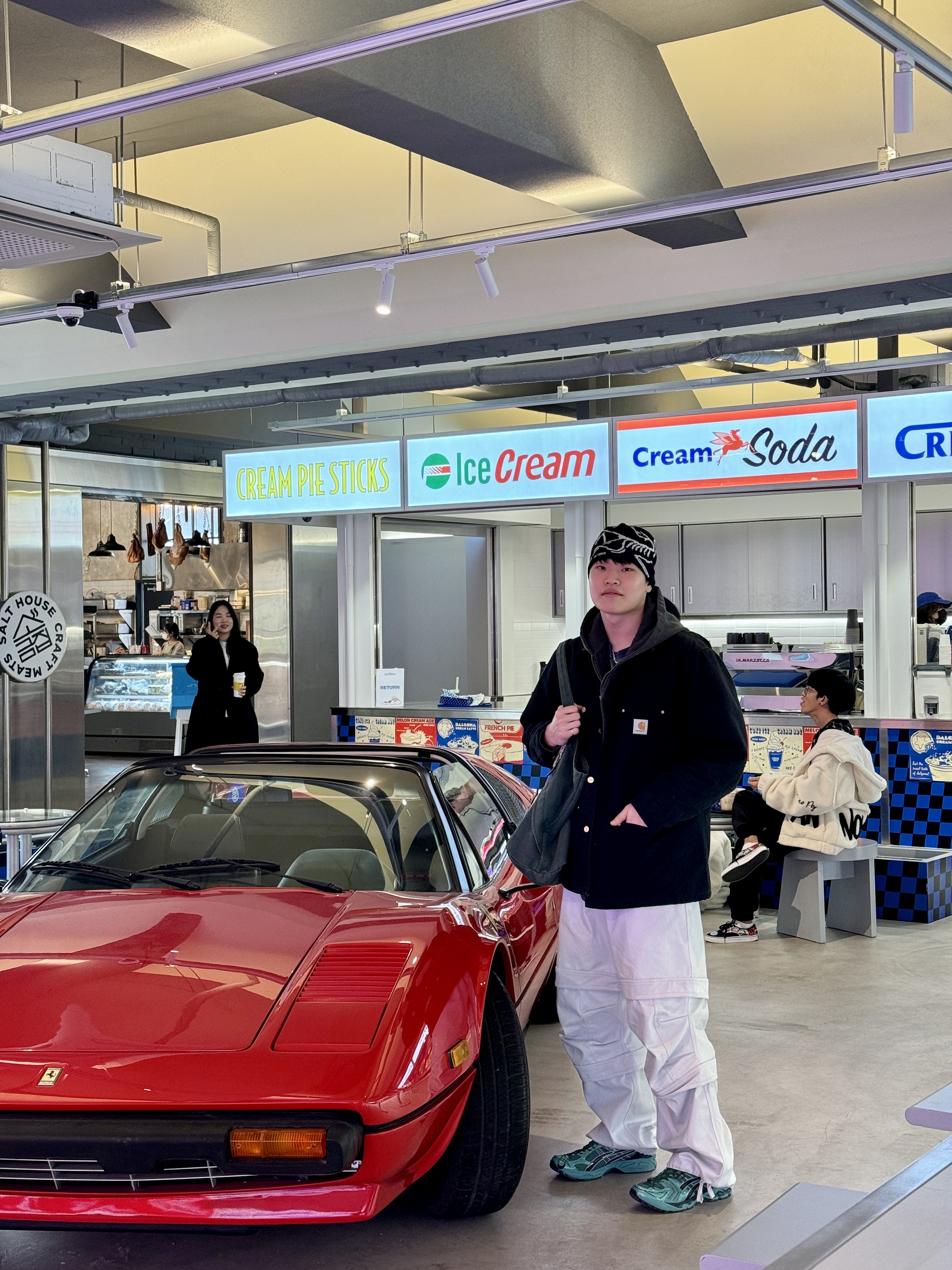 Undermycar Mu.11 Anti Fxxking Logo Play Oversized Pigment Hood Zip-up Gray, Farfromwhat Far Layered Work Pants White 착용 스타일 - 2