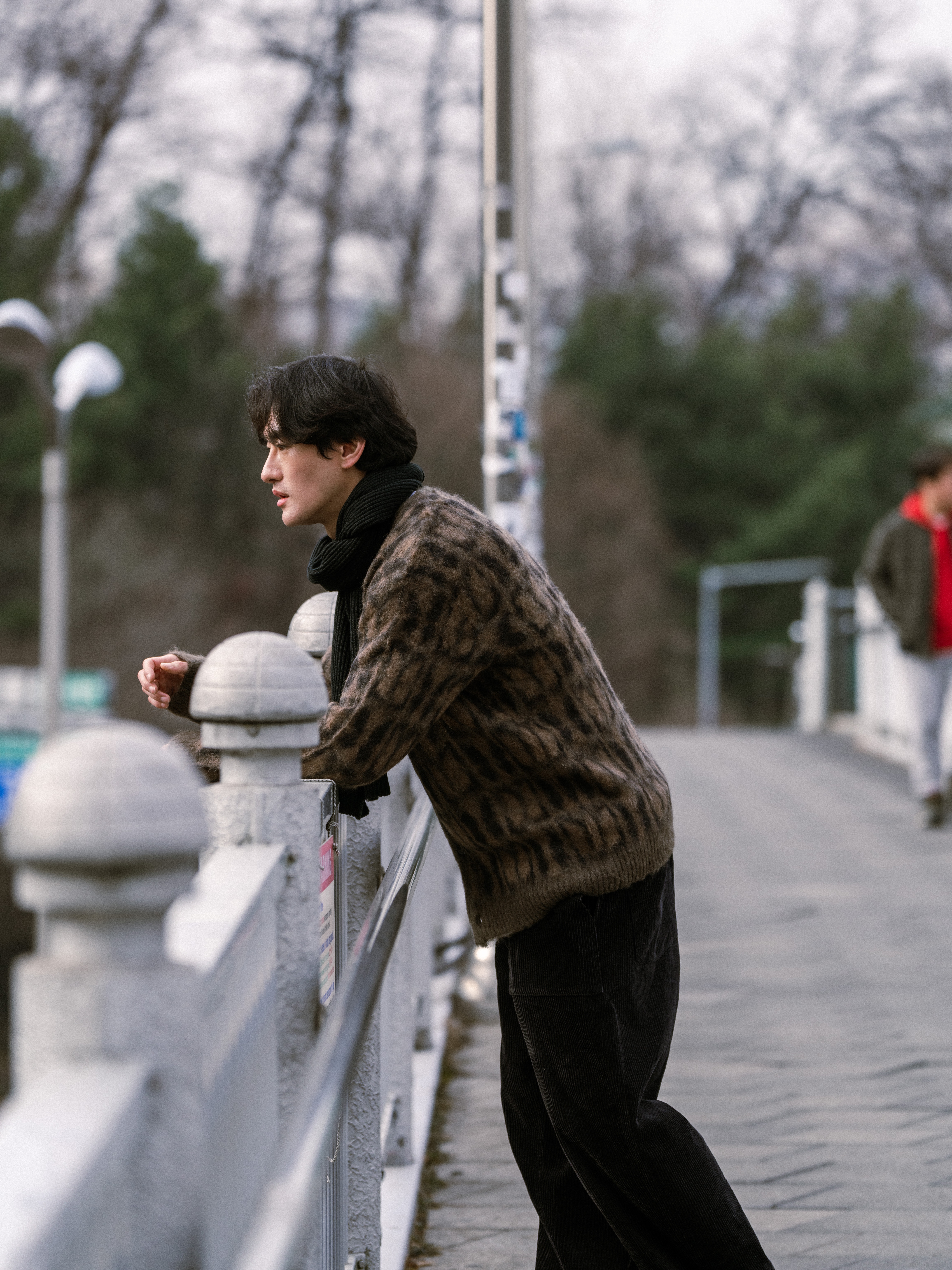 Needles Mohair Cardigan Papillon, New Balance x JJJJound 991 Made in UK Grey 착용 스타일 - 4