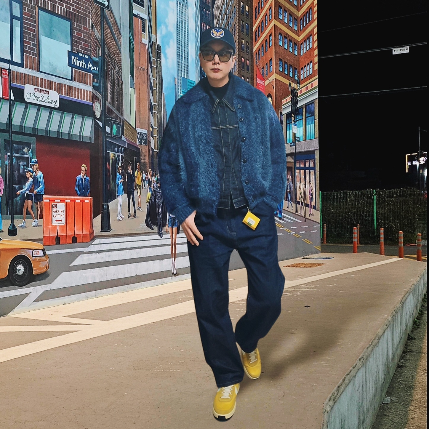 Nike x Tom Sachs General Purpose Shoe Archive, Double RL Garment Dyeing Twill Ball Cap Indigo 착용 스타일