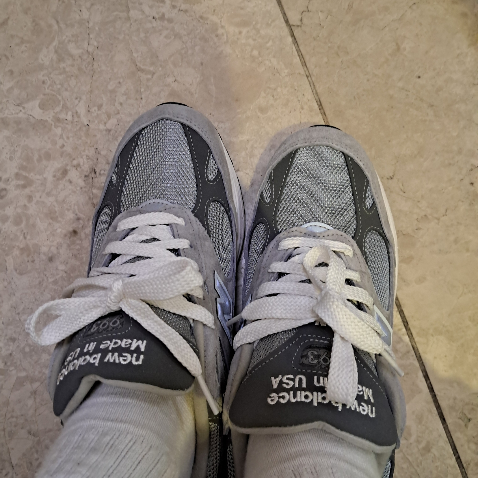 New Balance 993 Made in USA Grey - D Standard 착용 스타일 - 5