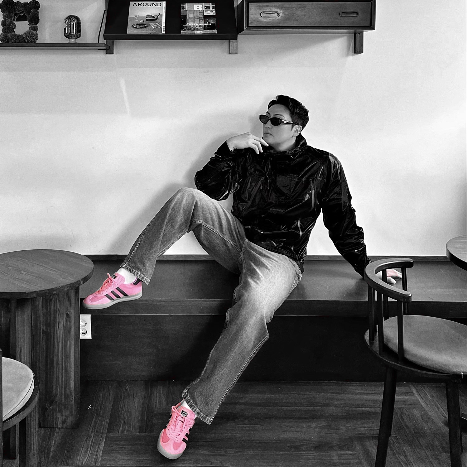 (W) Adidas Gazelle Indoor Bliss Pink 착용 스타일