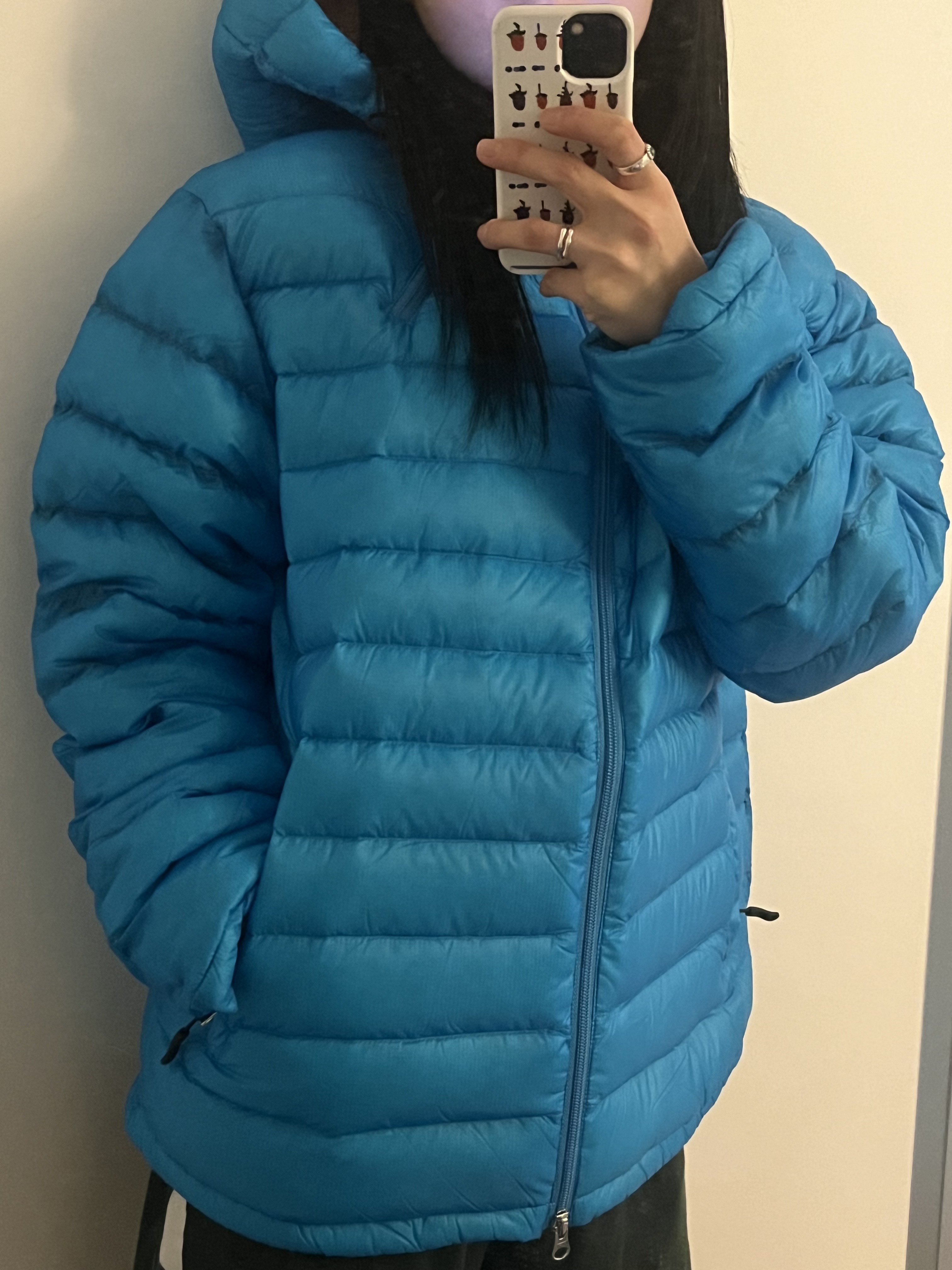 Sansan Gear Suffix Puffer Jacket Blue - 22FW 착용 스타일 - 2