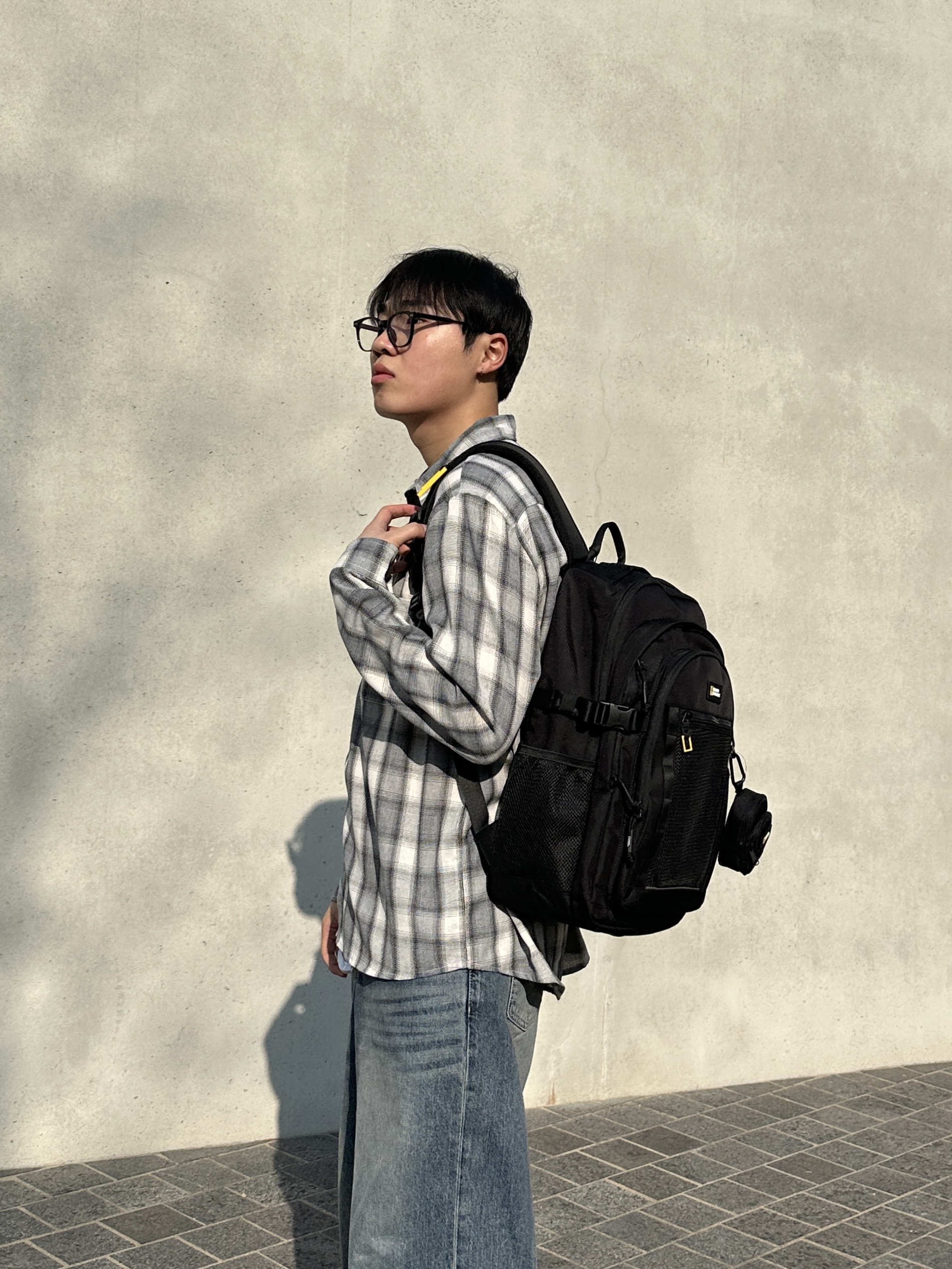 Millo Archive Ombre Check Shirts Smoke Gray 착용 스타일 - 4