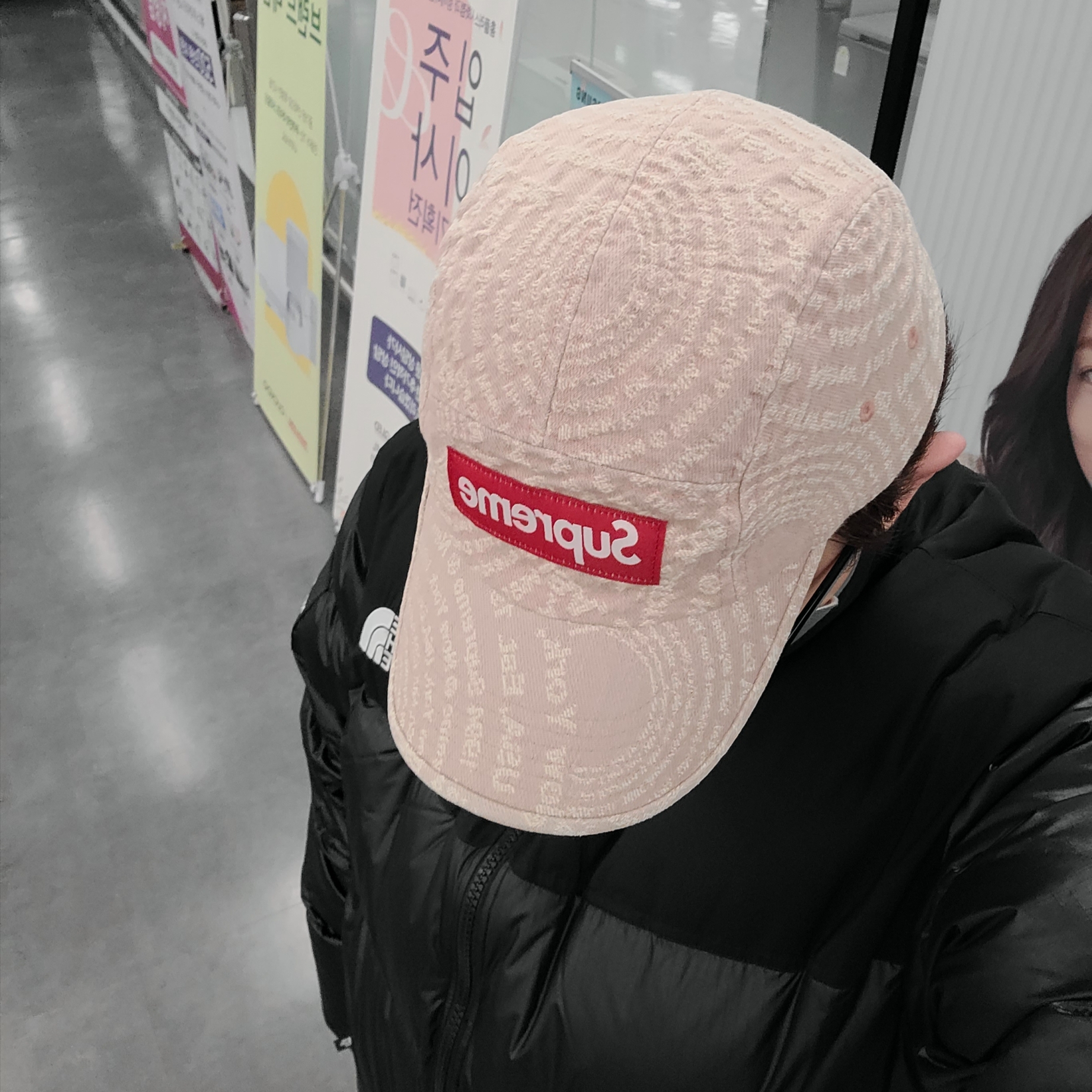 Supreme Circles Jacquard Denim Camp Cap Brown - 21FW 착용 스타일 - 2