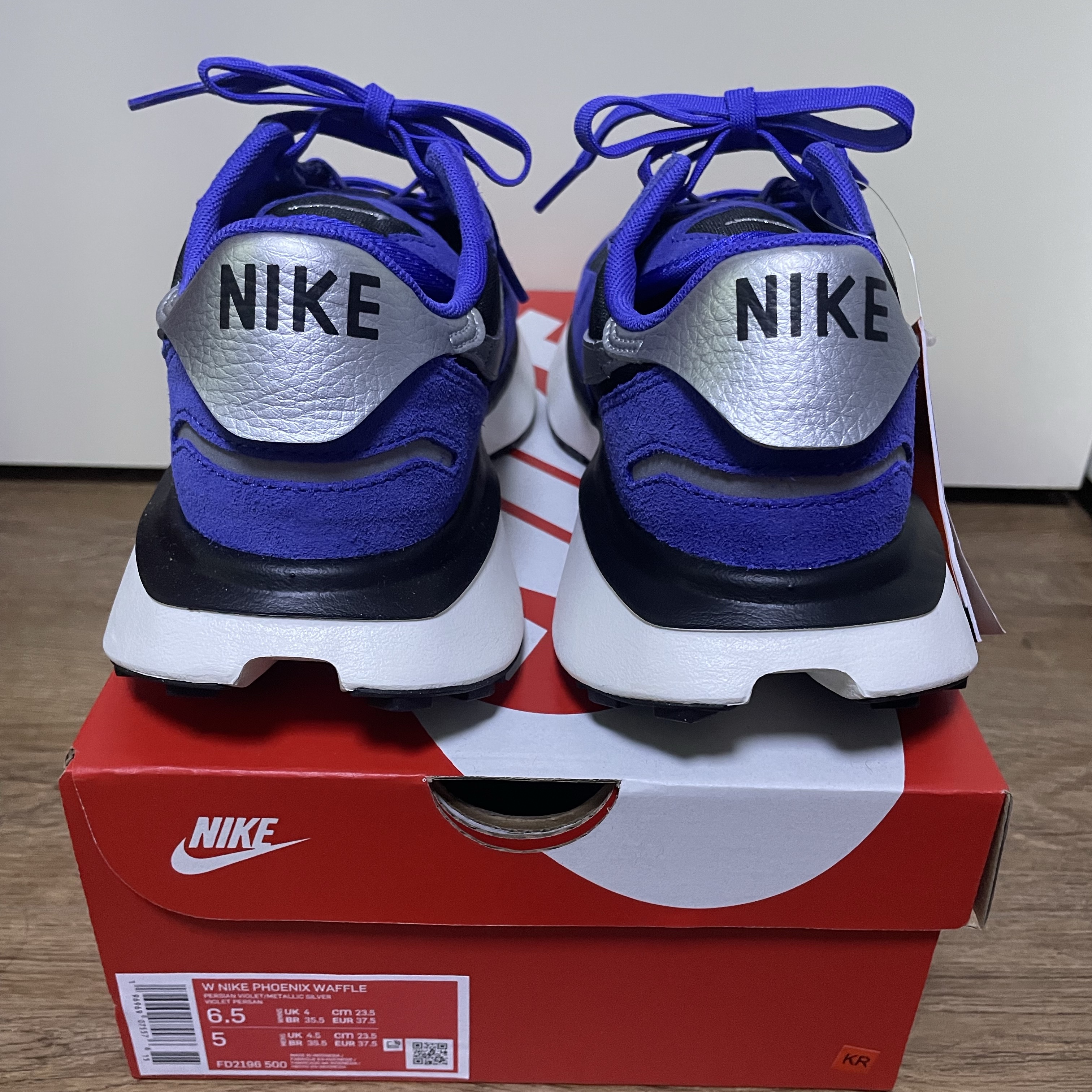 (W) Nike Phoenix Waffle Persian Violet Black 착용 스타일 - 3