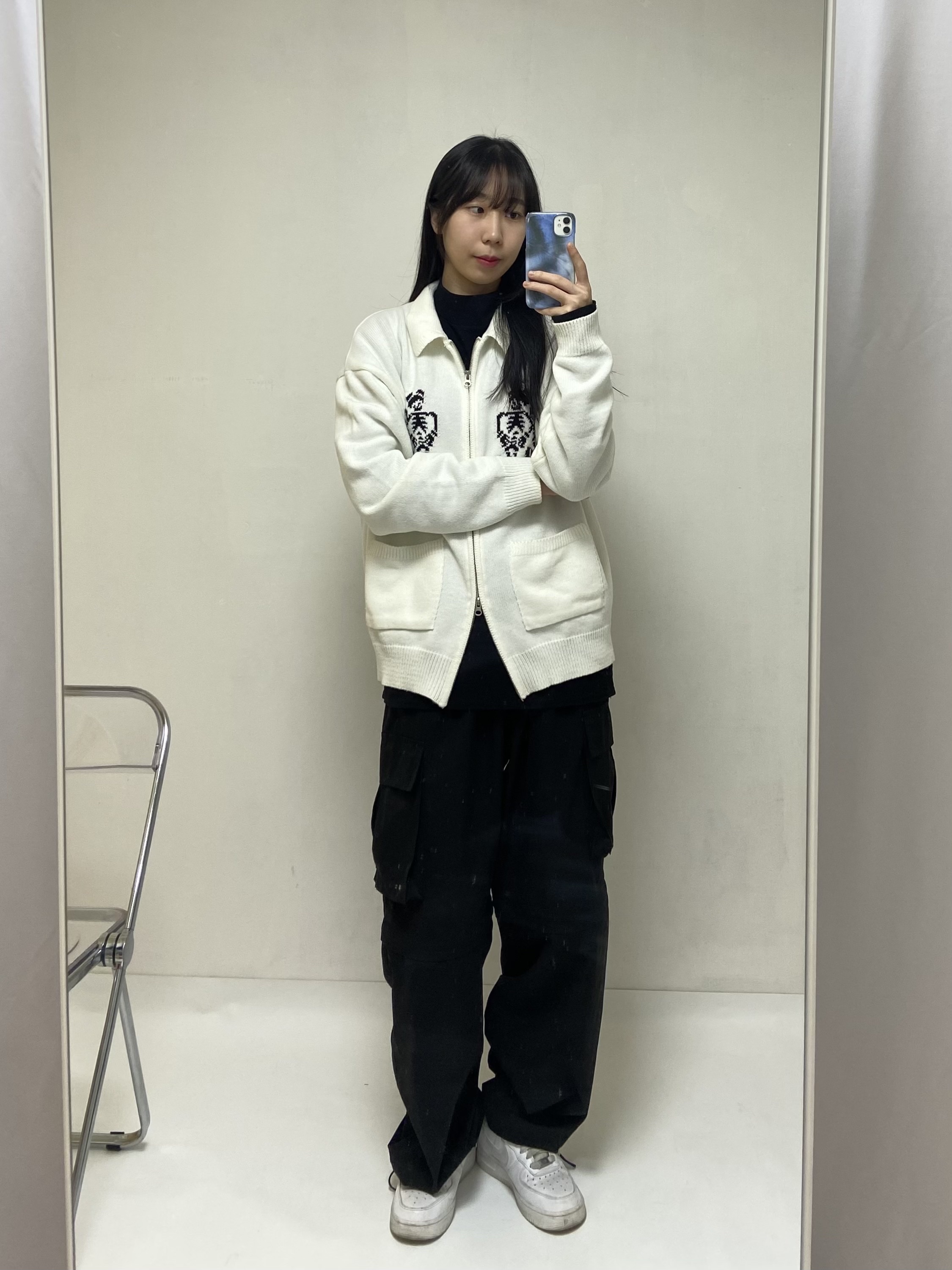 (W) Nike Air Force 1 '07 Low White 착용 스타일 - 2