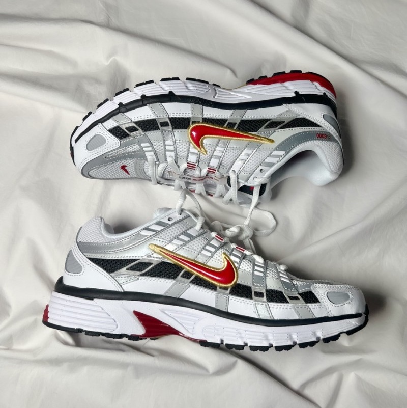 Nike P-6000 White Varsity Red 착용 스타일