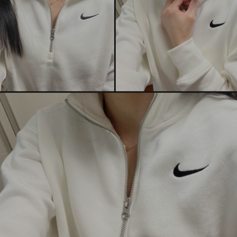 (W) Nike NSW Phoenix Fleece High-Waisted Joggers Sail - Asia 착용 스타일