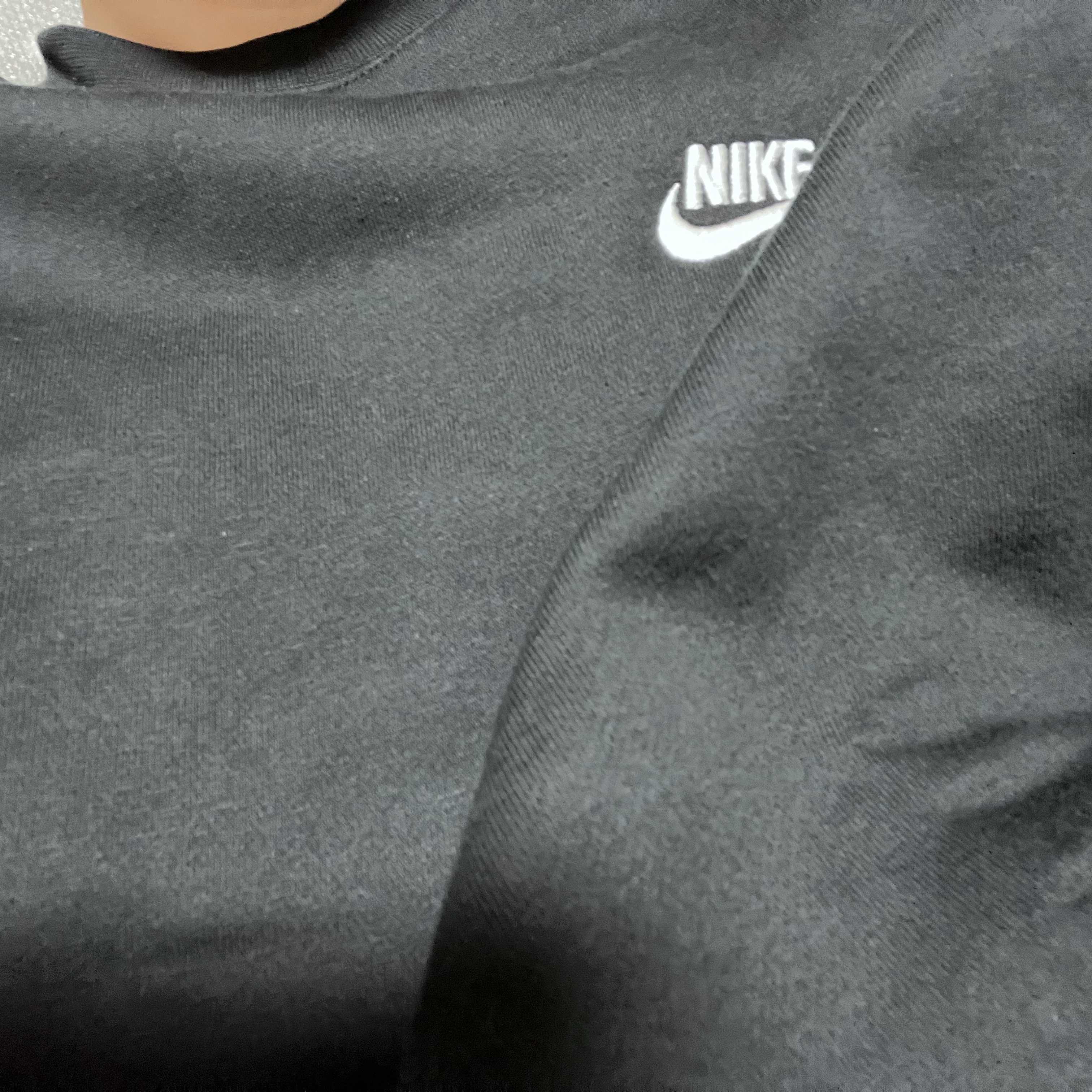Nike NSW Club Fleece Crew Sweatshirt Black - US/EU 착용 스타일