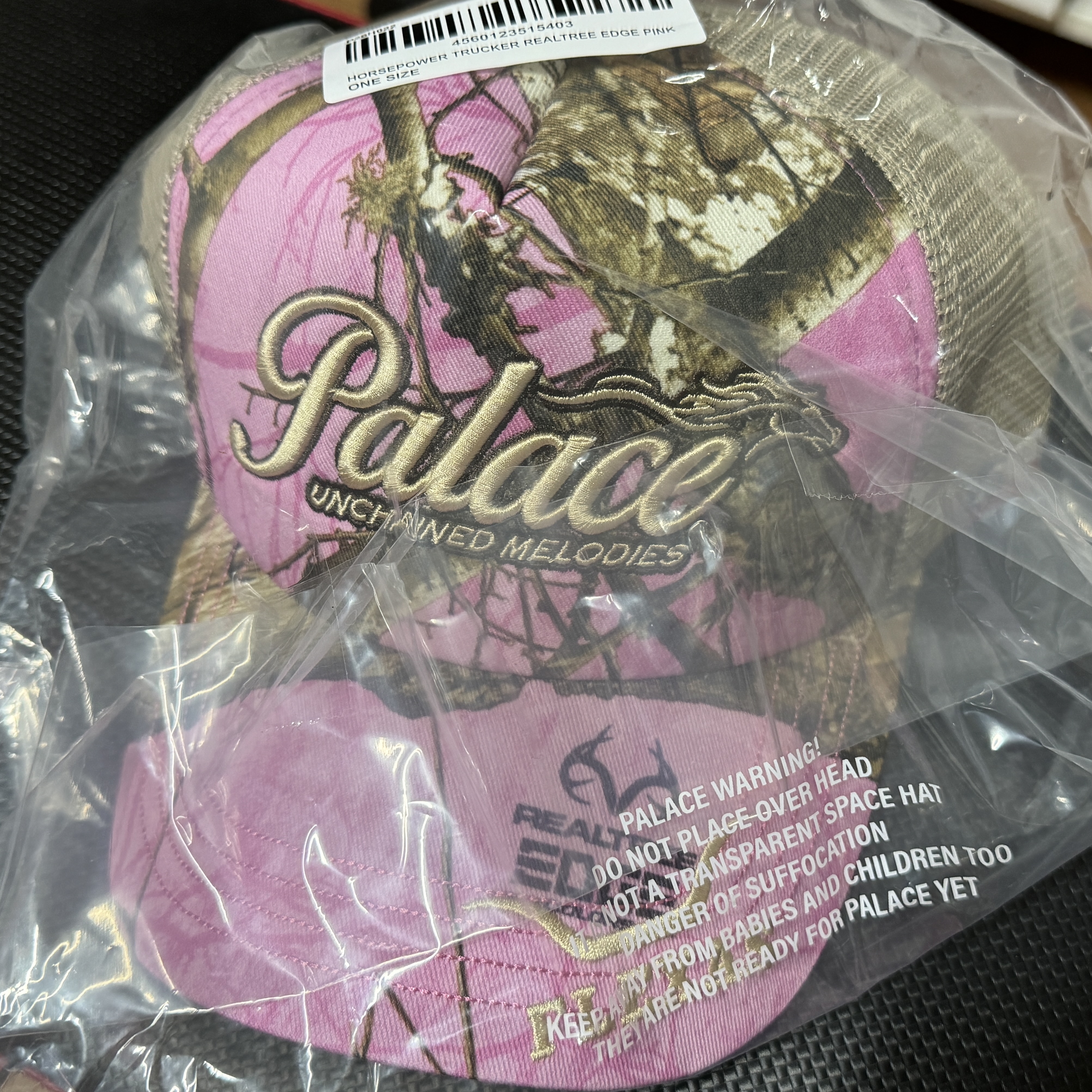 Palace Horsepower Trucker Realtree Edge Pink - 24SS 착용 스타일