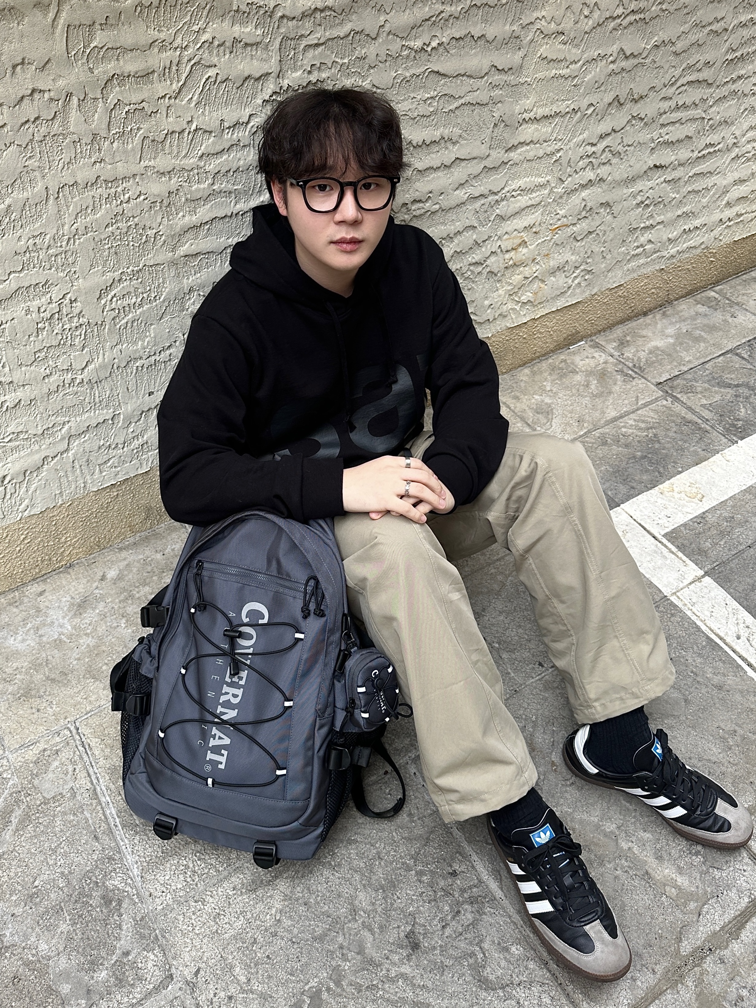 [KREAM 단독] Safarispot Basic Safari Hoodie Black, Adidas Samba Vegan Black White 착용 스타일 - 2