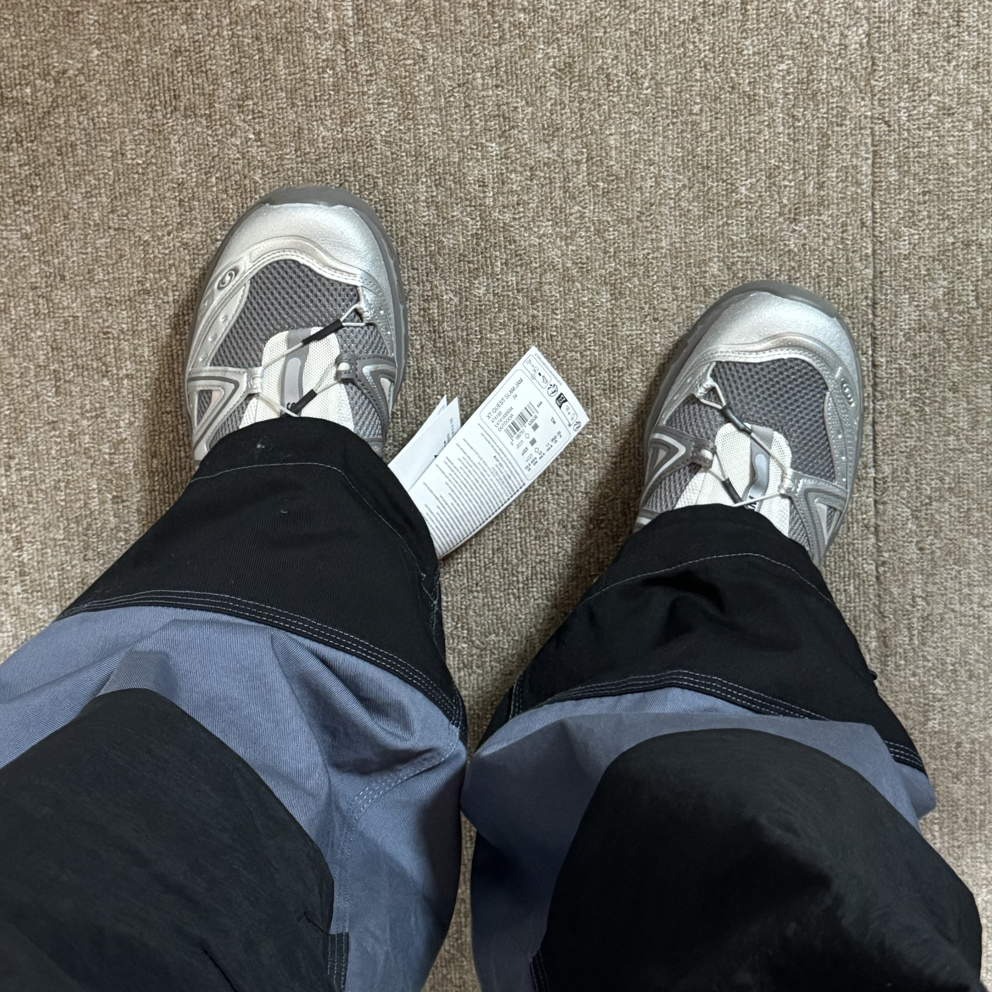 Salomon x Slam Jam XT-Quest Plum Kitten Lunar Rock 착용 스타일