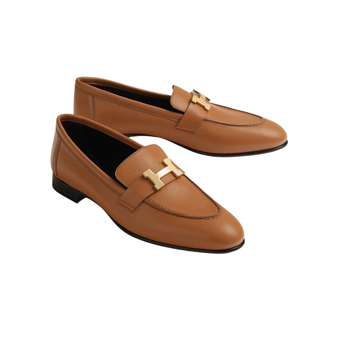 (W) 에르메스 파리 로퍼 고트스킨 & 페르마브라스 하드웨어 나뛰렐((W) Hermes Paris Loafers Goatskin & Permabrass Naturel) - 3