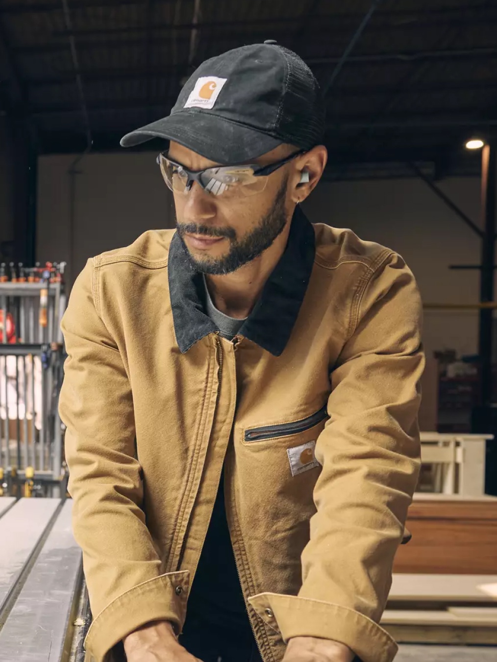 Carhartt Canvas Cap Asphalt, Carhartt Canvas Cap Black 착용 스타일 - 7