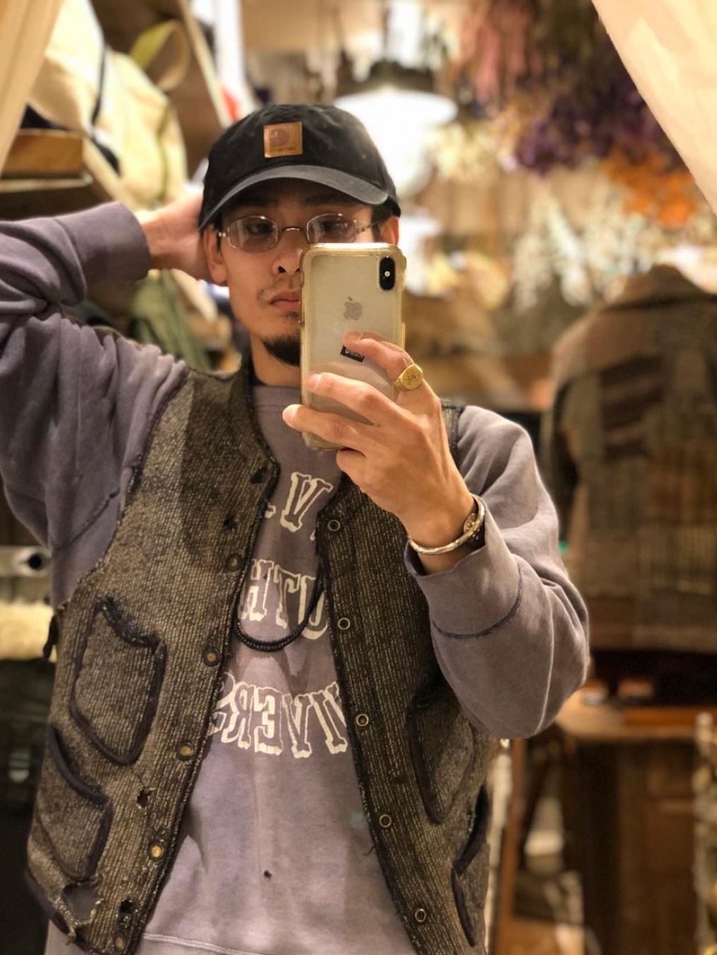 Carhartt Canvas Cap Asphalt, Carhartt Canvas Cap Black 착용 스타일 - 6