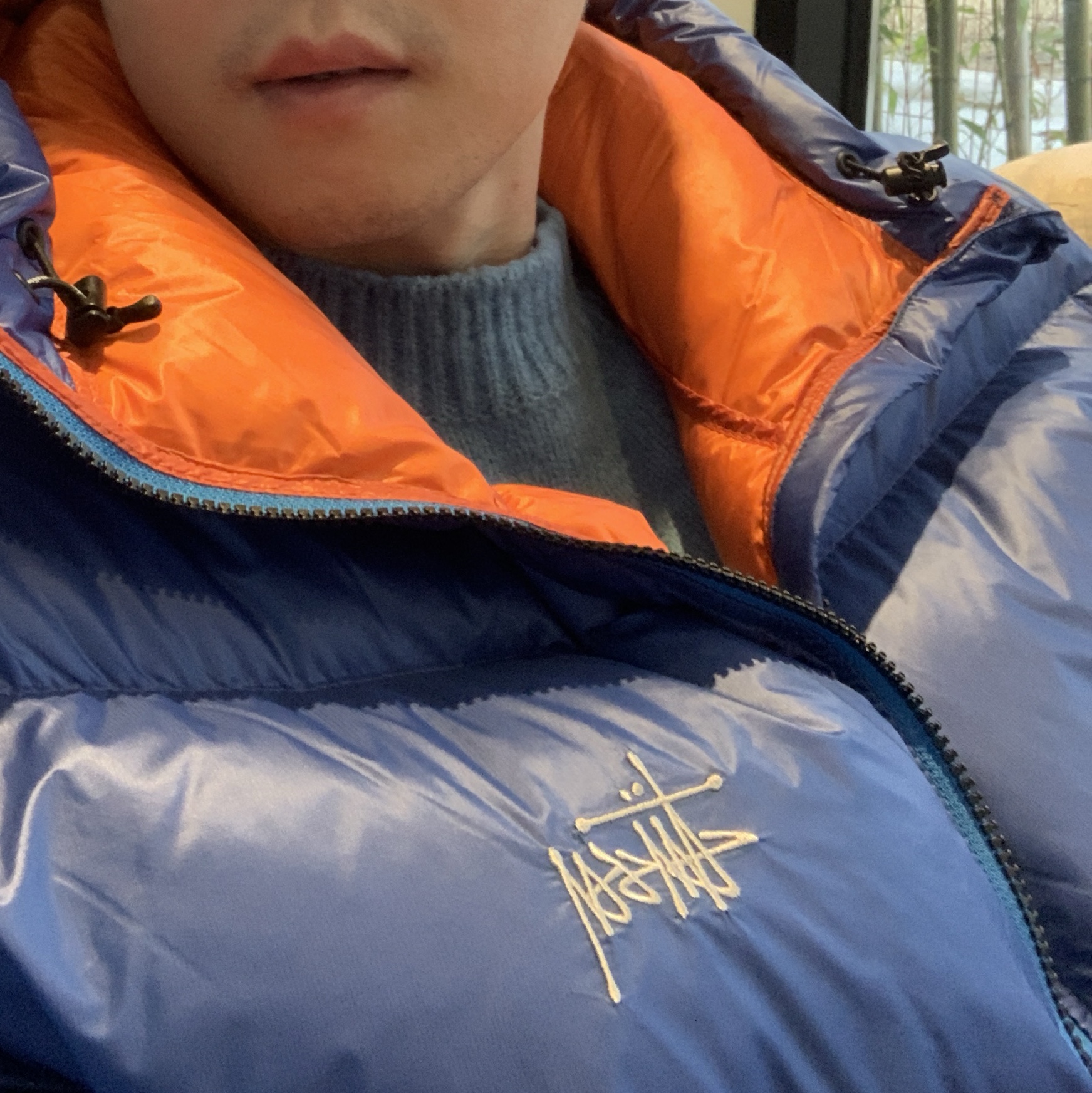Stussy Down Parka Micro Ripstop Royal Blue 착용 스타일